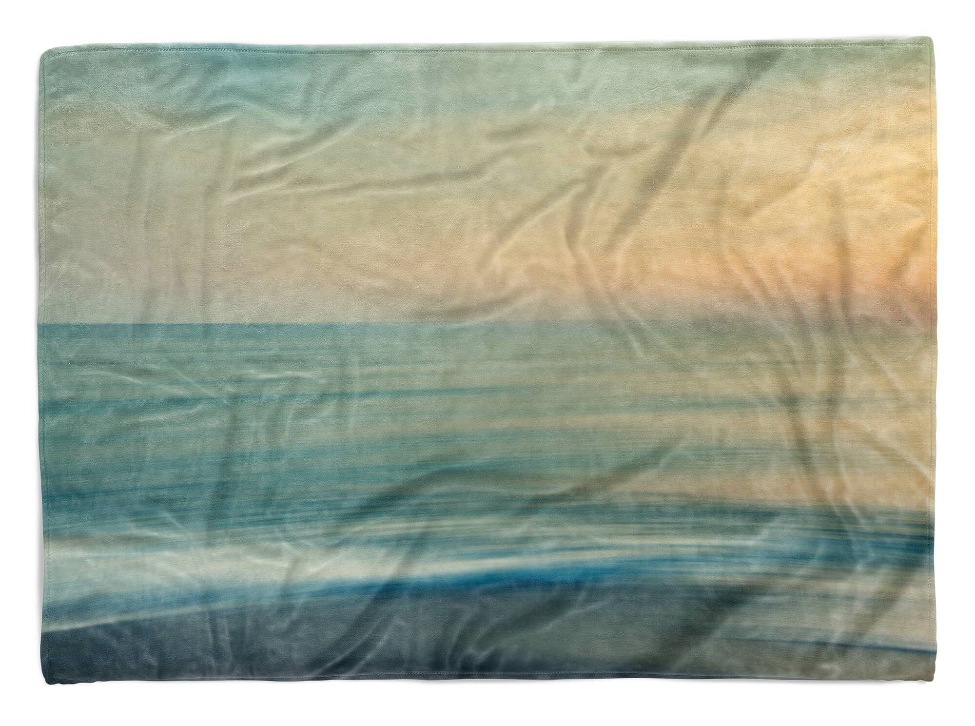 Sinus Art Handtücher Handtuch Strandhandtuch Saunatuch Kuscheldecke mit Fotomotiv Horizont Abstrakt Meer Himme, Baumwolle-Polyester-Mix (1-St), Handtuch