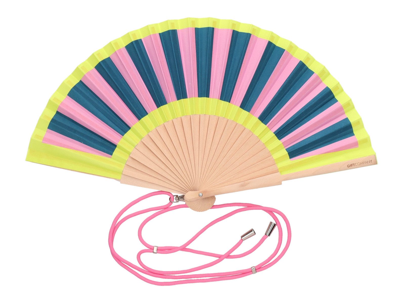 Giftcompany Dekoobjekt Fififan Fächer Streifen rosa/petrol/gelb 23cm