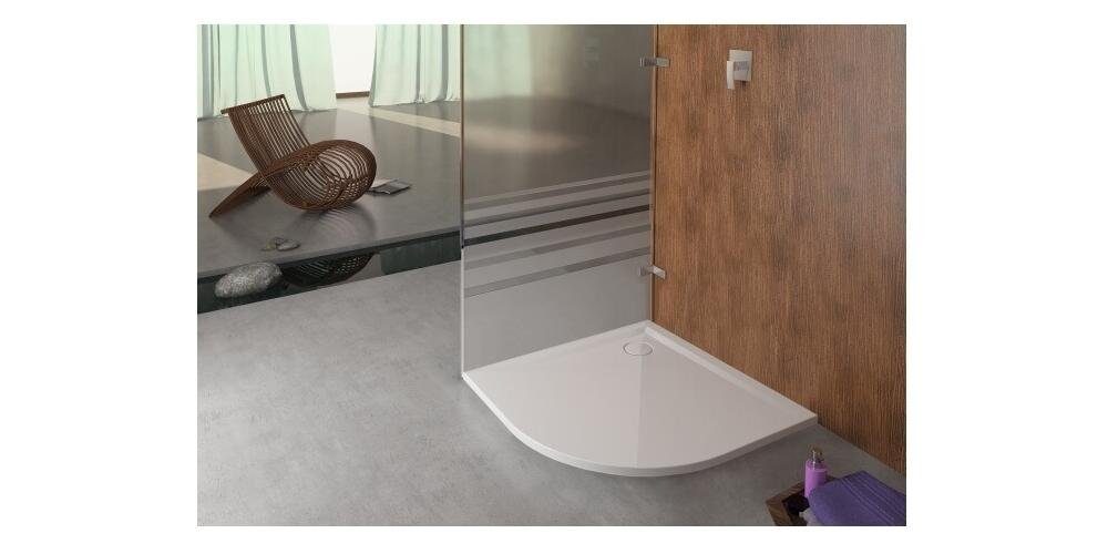 HOESCH Badewanne Viertelkreis-Duschwanne MUNA mit Antirutsch 900 x 900 x 30 mm weiß
