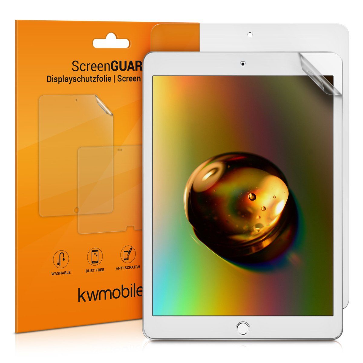 kwmobile Displayschutzfolie 2x Folie für Apple iPad 10.2 (2019/2020/2021 - 7./8./9. Gen), 2 Stück, Full Screen Tablet Schutzfolie - klar