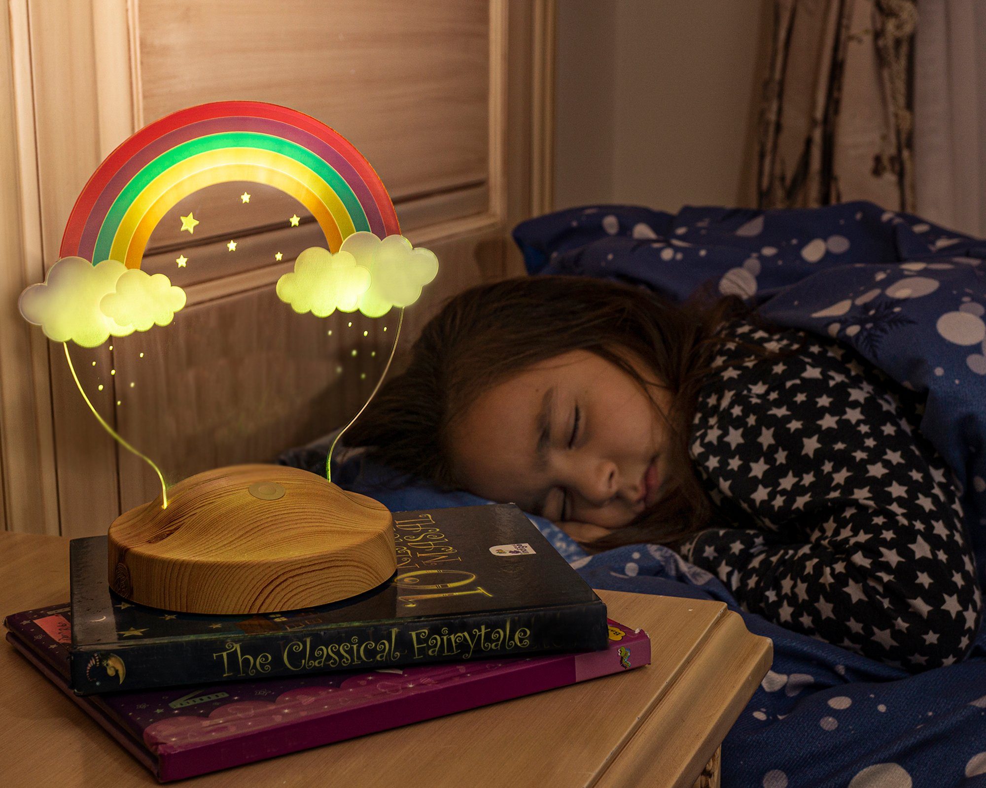 Regenbogen verschiedenen Taufgeschenk, 3D Druck UV Ostern LED Nachttischlampe in kinder, Regenbogen für für LED Farben, LED Geschenkelampe Led integriert, 6 Geburtstags Geschenk Lampe weihnachtsgeschenk fest