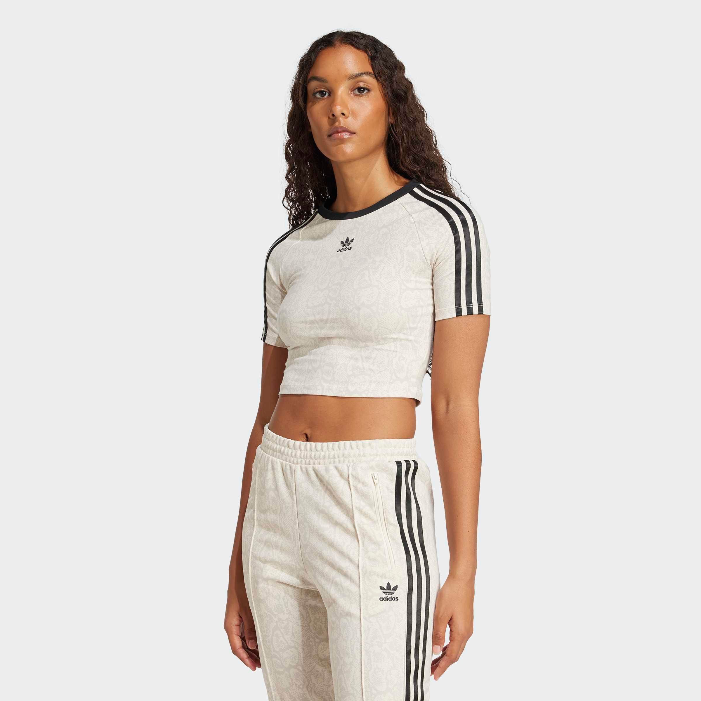 adidas Originals T-Shirt SNAKESKIN 3-STREIFEN BABY schmale Passform, kürzerer Schnitt, mit kontrastierenden 3-Streifen