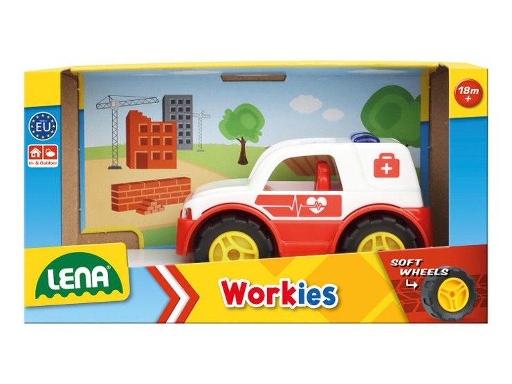 SIMM Spielwaren Spielzeug-Krankenwagen Workies Notarzt Muldenkipper aus ABS Kunststoff