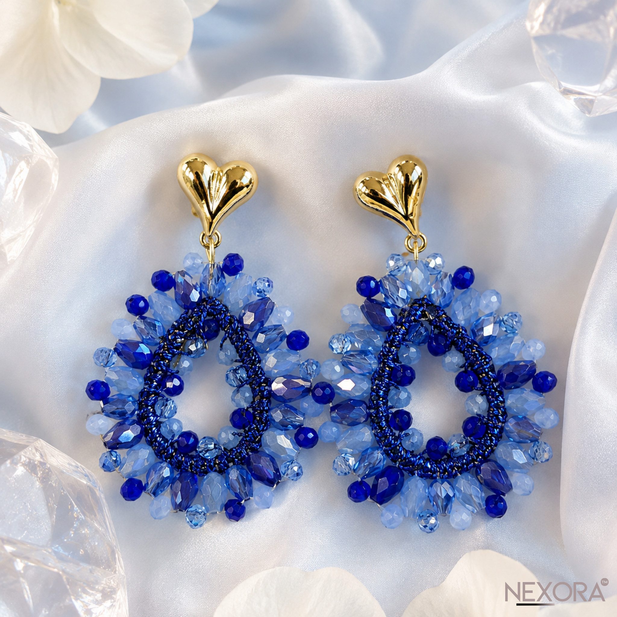 NEXORA Perlenohrringe Statement Ohrringe Damen Tropfen Ohrhänger Elegant Boho Schmuck (1 Paar Ohrringe), Statement-Design, Tropfenform, dekorativer Schmuckbesatz