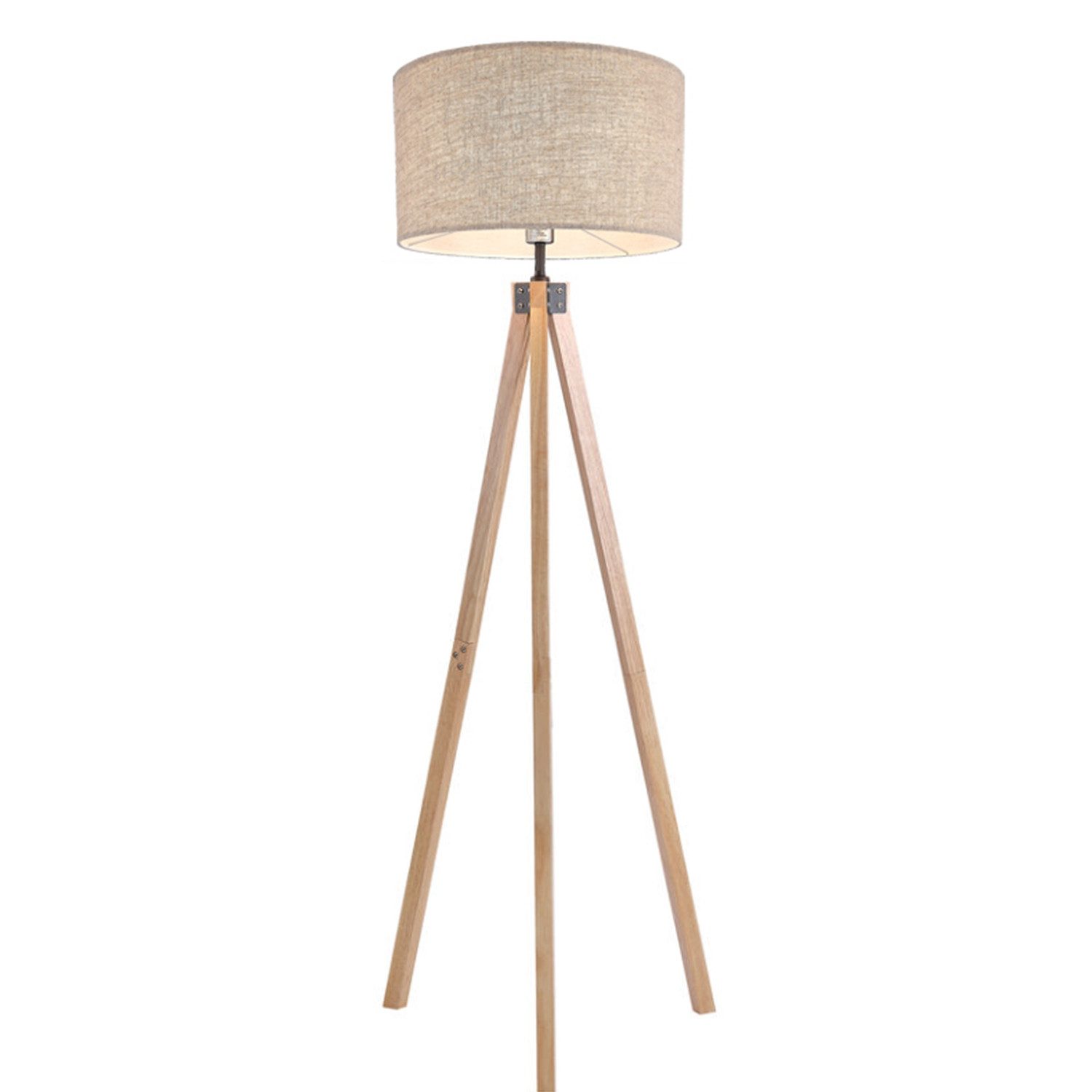 Fyrove Stehlampe wohnzimmer Leselampe Stehleuchte Stativ aus Holz, E27 LED Stehlampe, (Gluhbirne nicht enthalten), fur wohnzimmer Leselampe Schlafzimmer,Buro Arbeitslampe, Wohnzimmerleuchte,Skandinavischer