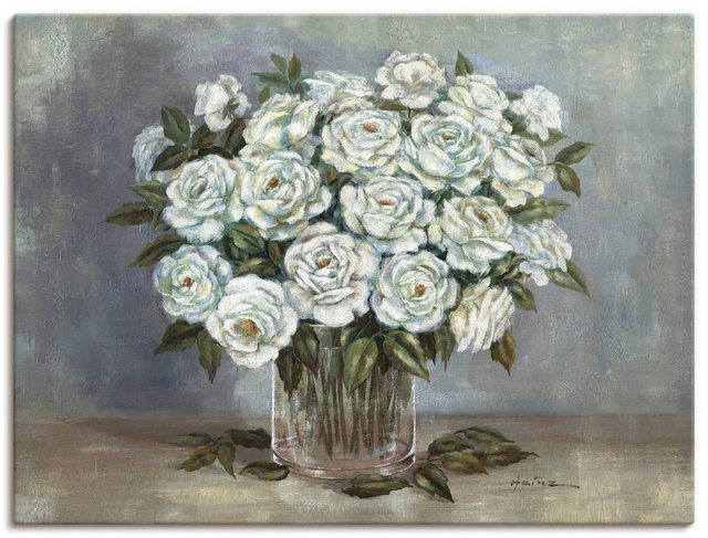 Artland Wandbild »Weiße Rosen«, Blumen (1 Stück), in vielen Größen & Produktarten - Alubild / Outdoorbild für den Außenbereich, Leinwandbild, Poster, Wandaufkleber / Wandtattoo auch für Badezimmer geeignet-Otto
