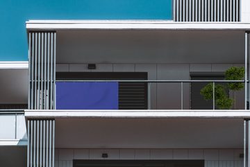 MuchoWow Balkonsichtschutz Blau - Einfarbig - Dunkelblau (1-St) Balkonbanner, Sichtschutz für den Balkon, Robustes und wetterfest