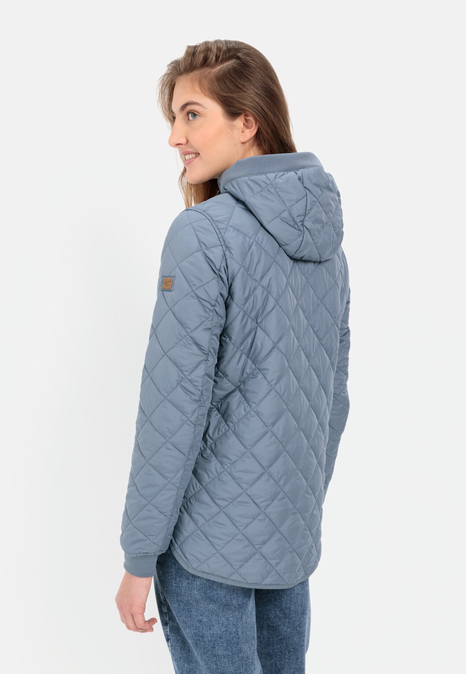 camel active Steppjacke aus recyceltem Polyester Langarm Kapuze Markenlabel günstig online kaufen