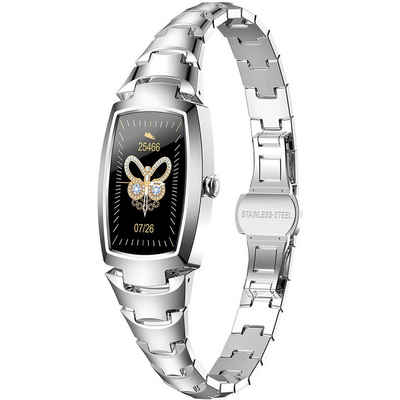 BEARSU Fitness Armbanduhr Tracker Wasserdicht Smart Watch damen,Touchscreen Fitness Uhr für Damen mit Aktivitätstracker Herzfrequenz Schlafmonitor Schrittzähler für iOS Android Handy Fitnessuhr, 1-tlg.