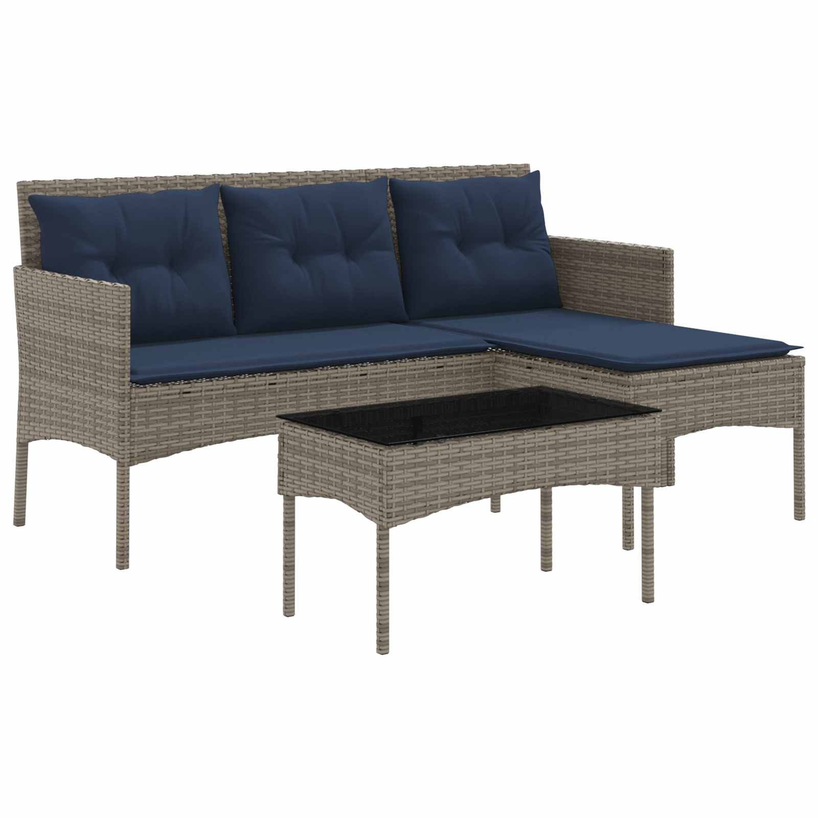 vidaXL Gartenlounge-Set Gartensofa-set mit Kissen 2 pcs Poly-Rattan, (2-tlg)
