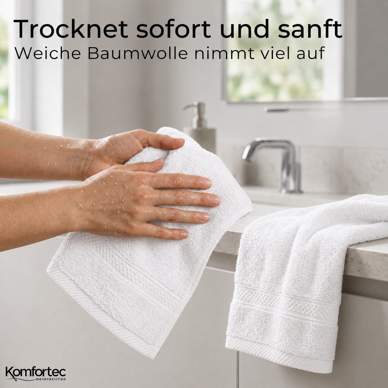 Komfortec Gästehandtücher Set aus 100% Baumwolle, (12-St) – Bild 5 von 5