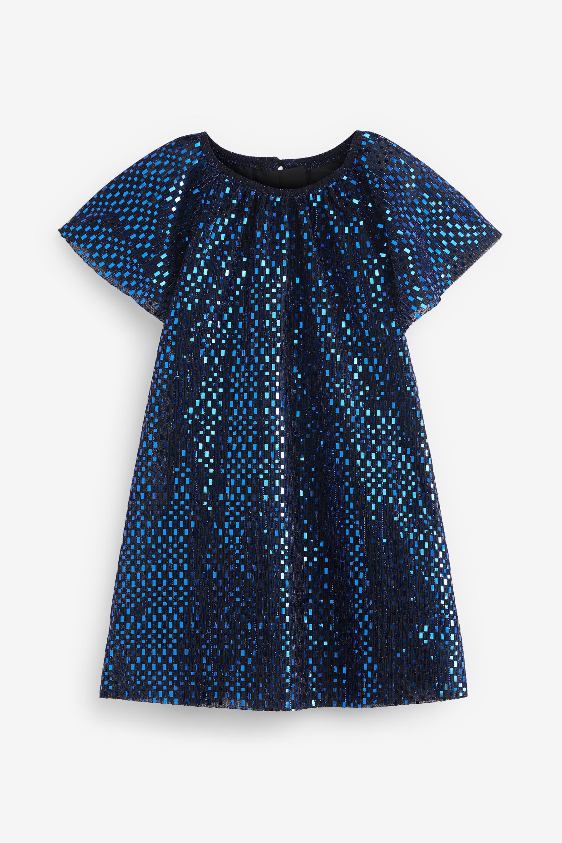 Next Partykleid Sparkle Kleid mit Flügelärmeln (1-tlg) Blue