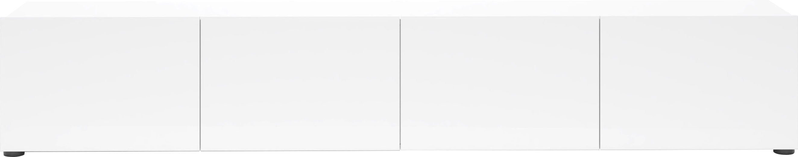 Home affaire Lowboard Mister, TV-Board, TV-Bank, TV-Kommode, TV-Möbel, mit 4 Klappen, komplett Hochglanz Lackiert, Breite 225 cm