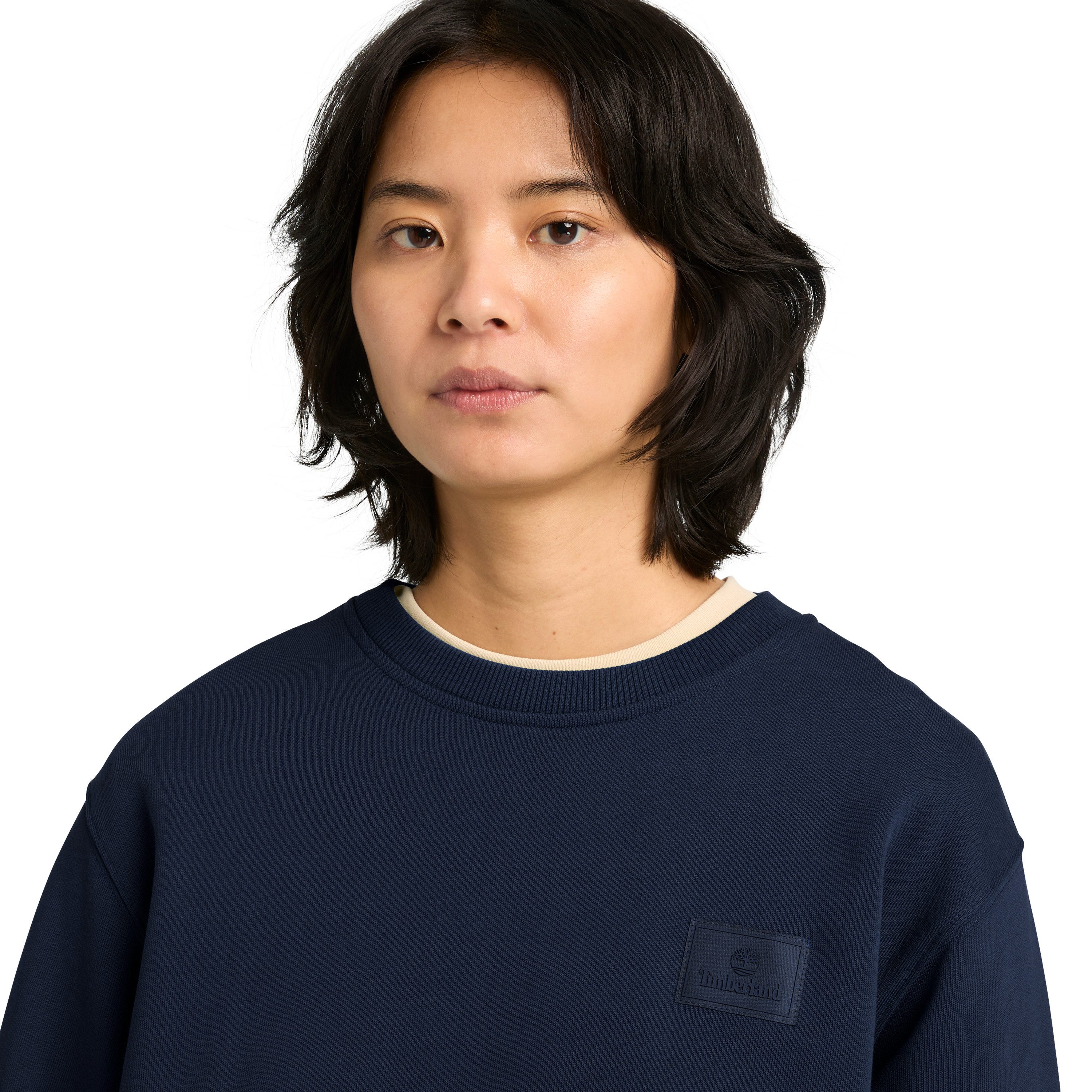 Timberland Sweatshirt Silicon Badge (LB) Crew Neck Langarm-Design, für Erwachsene, aus Baumwolle, bequemer Schnitt – Bild 3 von 5