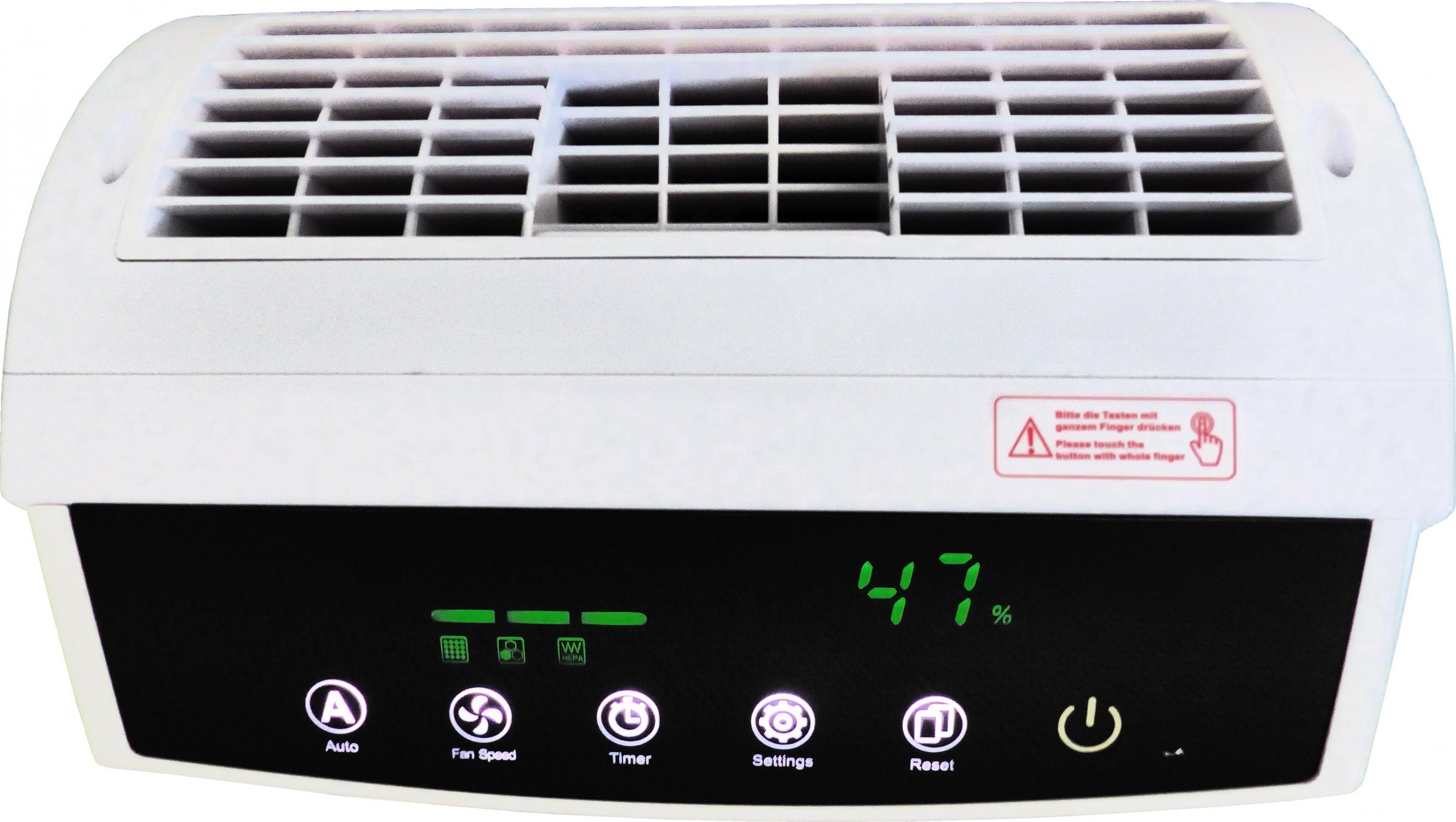 WDH Luftreiniger WDH-C03 - ideal für Allergiker, für 60 m² Räume, Inkl. Luftsensor und Fernbedingung