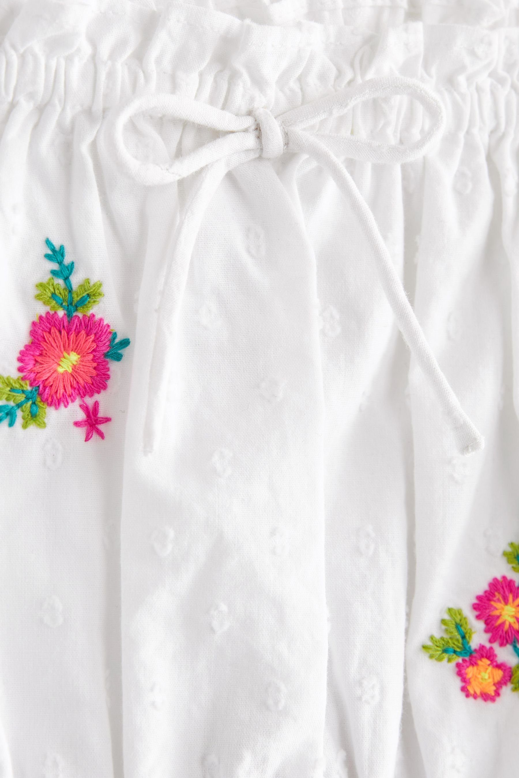 Next Blusenshirt Embroidered (1-tlg) mit White Bluse Rüschen