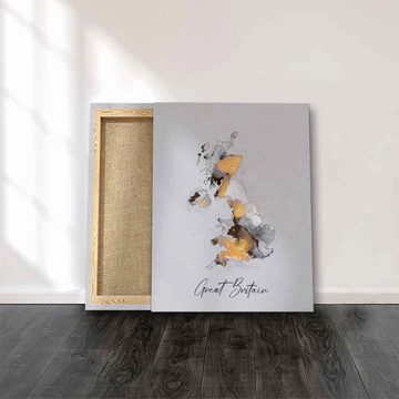 DOTCOMCANVAS® Leinwandbild Abstract Countries - Great Britain, Großbritannien Leinwandbild Great Britain abstrakt weiß gold elegant