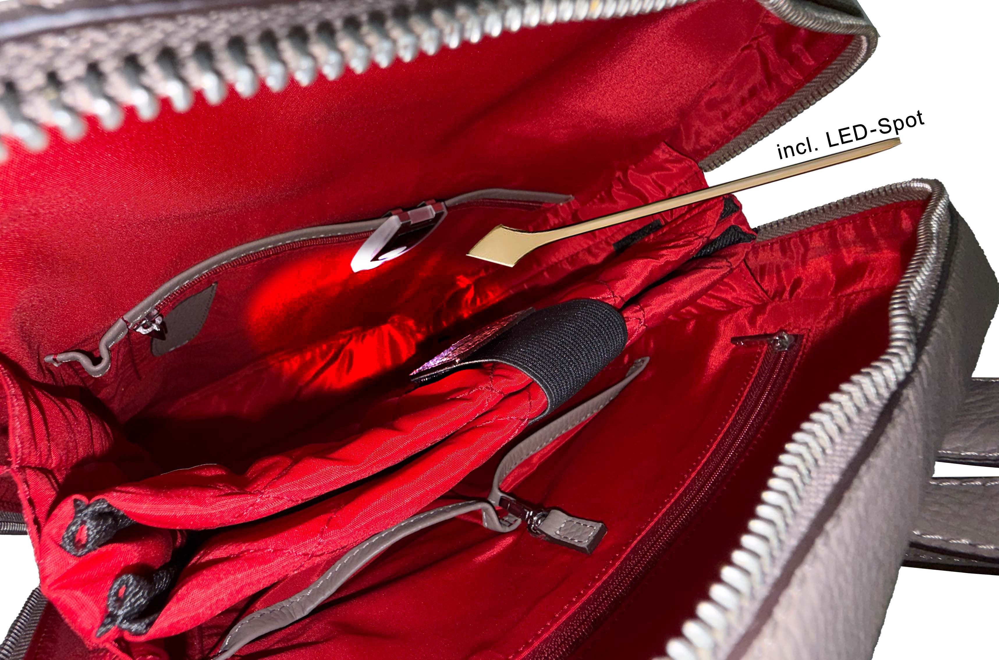 RICCARDO FERDUCCI Cityrucksack LapTop Backpack (incl. Staubbeutel, LED-Leuchte), echt Leder