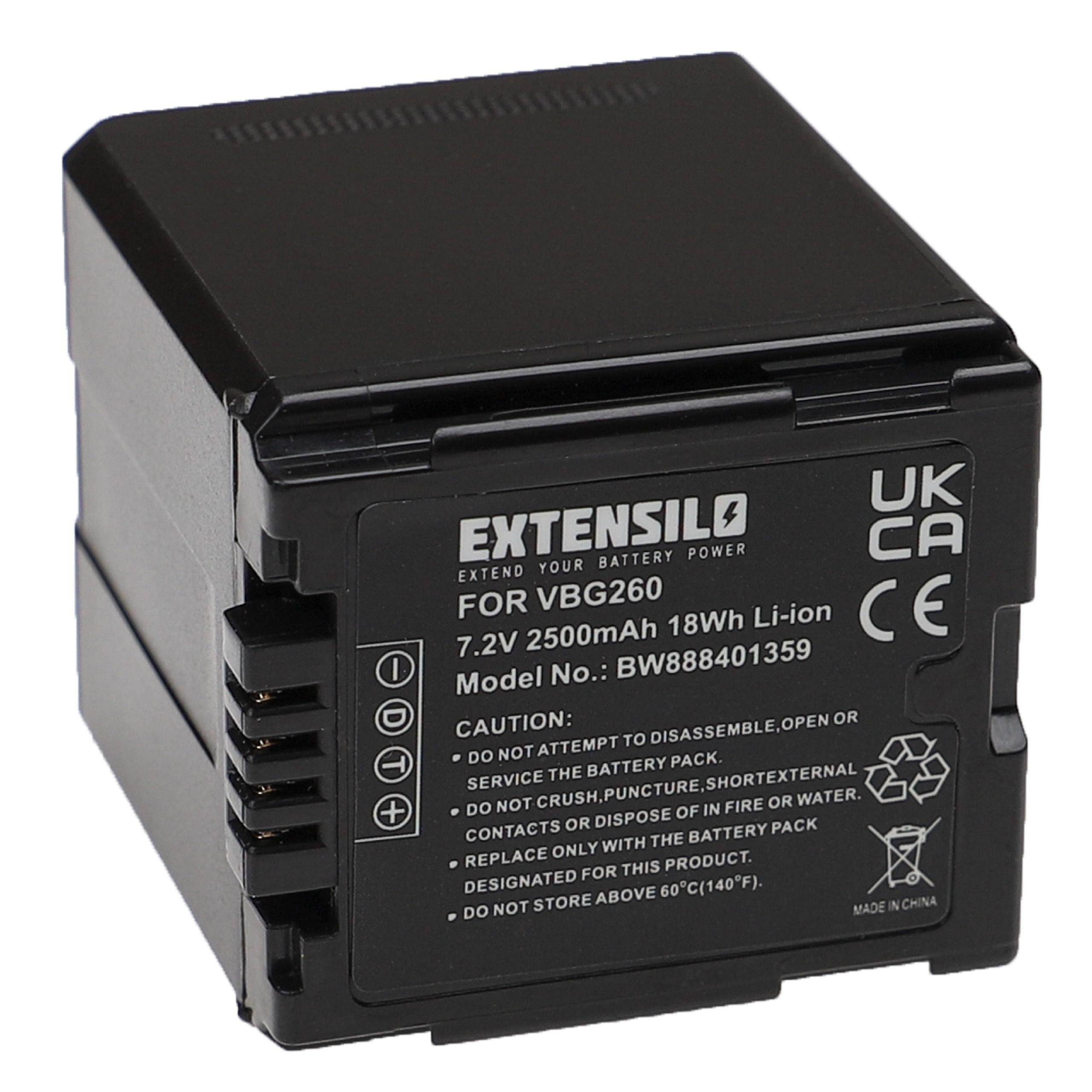 Extensilo Ersatz für Panasonic VW-VBG260 für Kamera-Akku Li-Ion 2500 mAh (7,2 V)