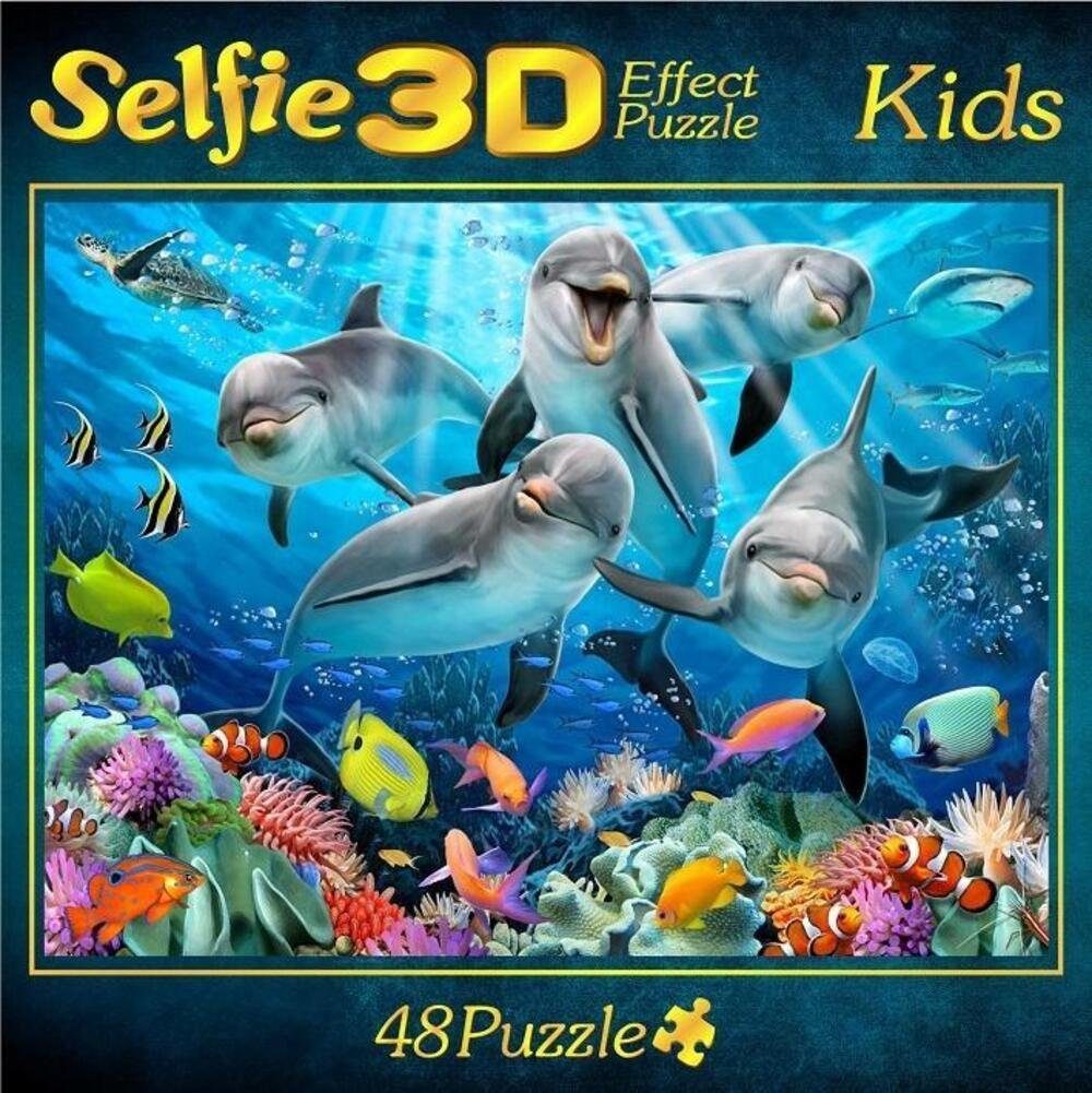 M.I.C. Günther Puzzle Selfie 3D Effect Puzzle Kids Motiv Delfin 48 Teile,  48 Puzzleteile