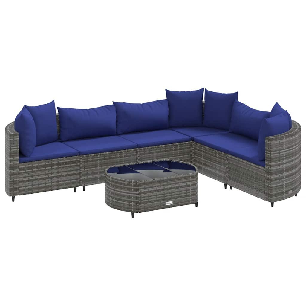 vidaXL Gartenlounge-Set 7-tlg. Garten-Sofagarnitur mit Kissen günstig online kaufen