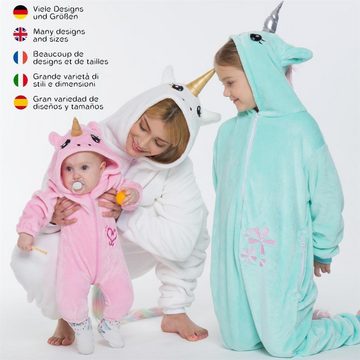 Corimori Partyanzug Erwachsenen Onesie Kostüm in den Größen 150-190cm, Jumpsuit, Pyjama, Fasching, Kigurumi, Tierkostüme, Einhorn "Mia"