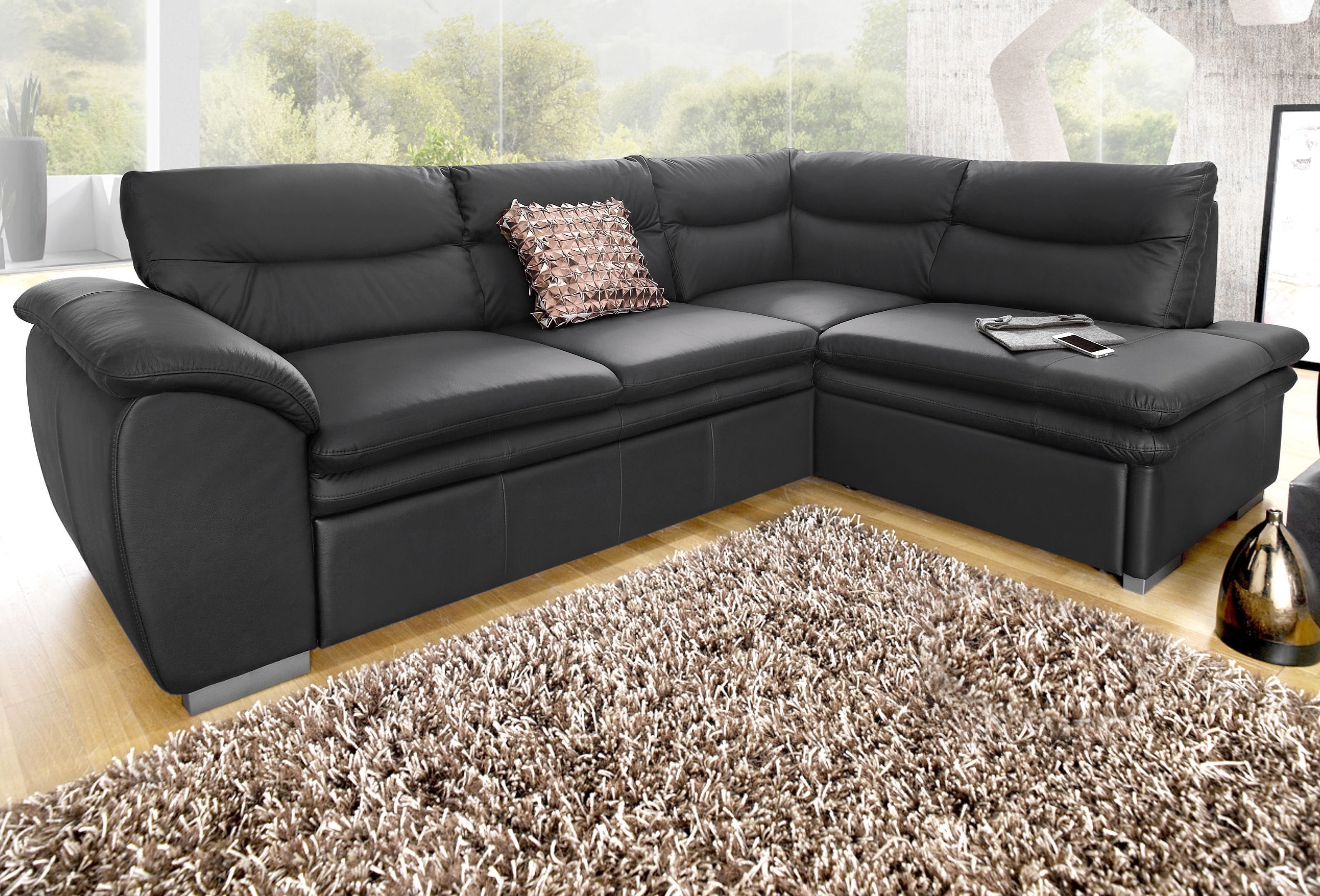 COTTA Ecksofa "Leandra L-Form", wahlweise mit Bettfunktion & Bettkasten günstig online kaufen