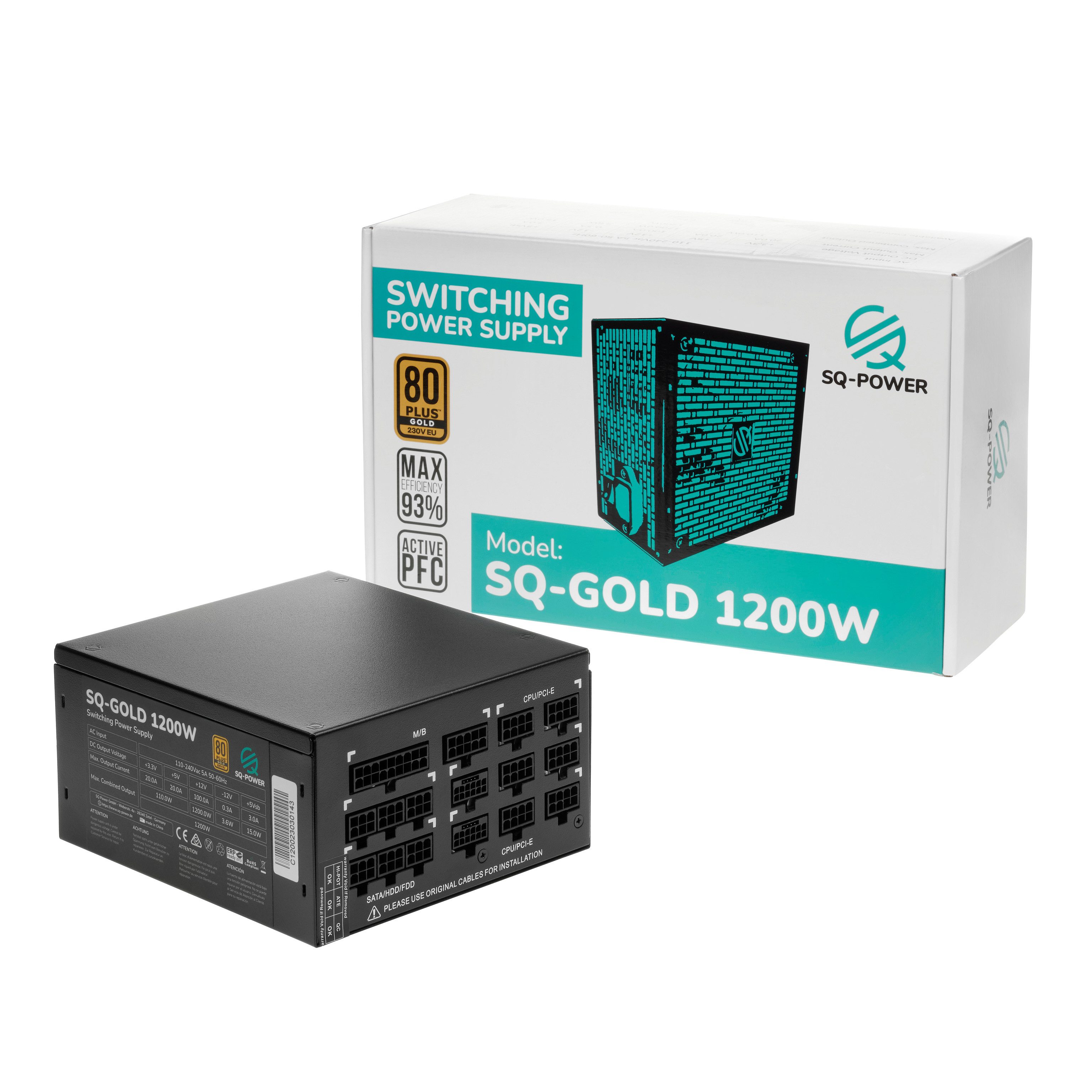 SQ-POWER GmbH SQ-GOLD 1200 Watt PC-Netzteil (80+ Gold)