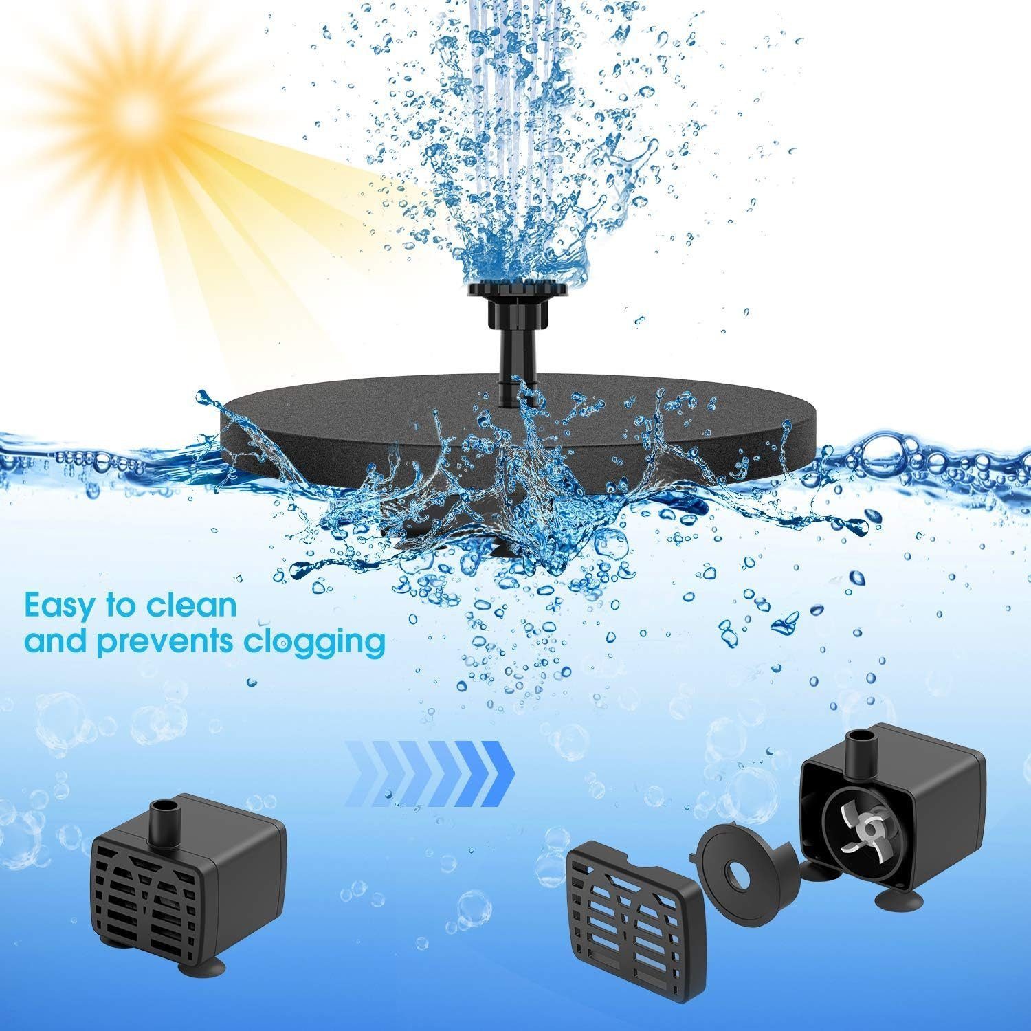BlingBin Solarpumpe Solar Springbrunnen Fontäne Garten-Brunnen günstig online kaufen