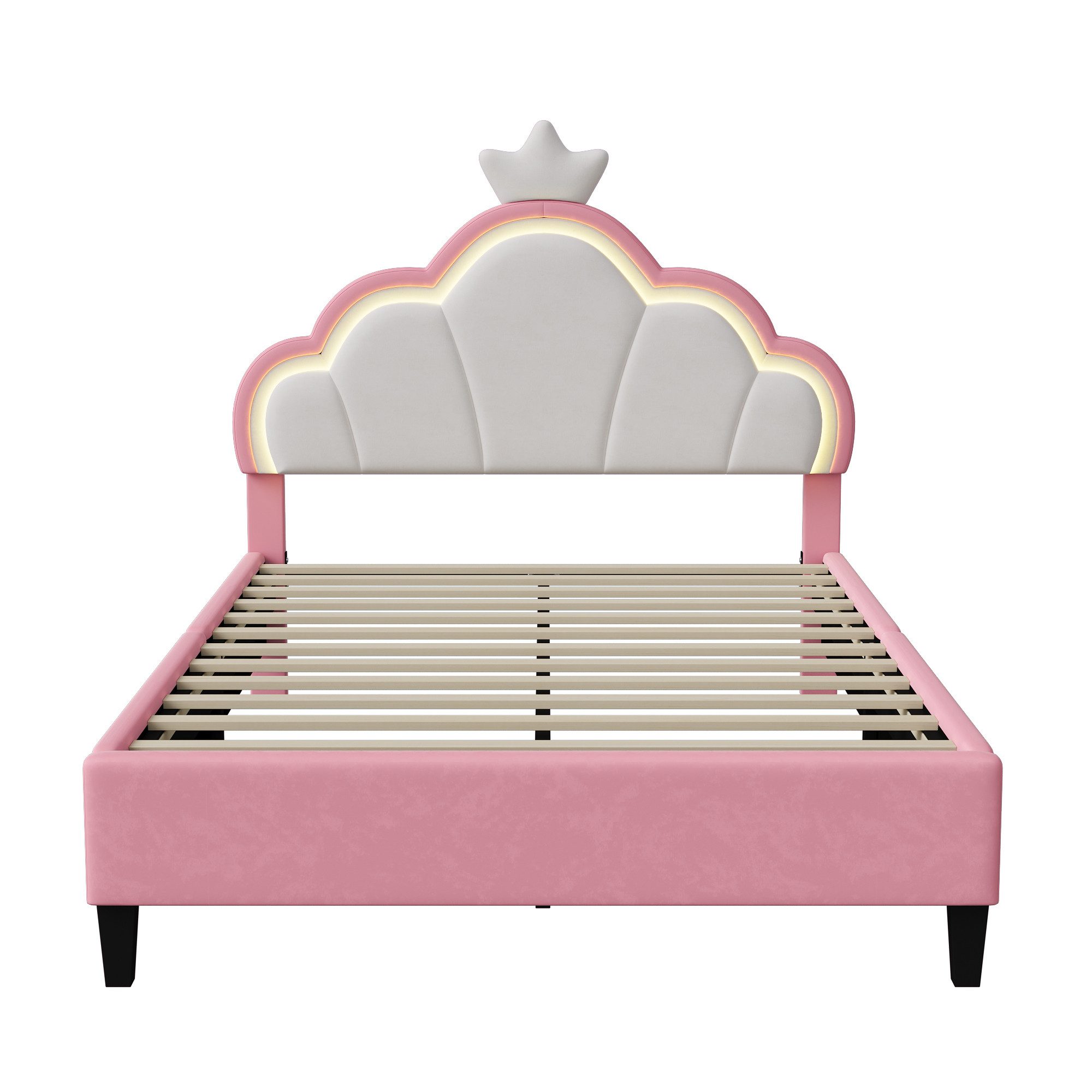 PXloue Polsterbett Kinderbett Jugendbett (Kopfteil hochstellbar), günstig online kaufen