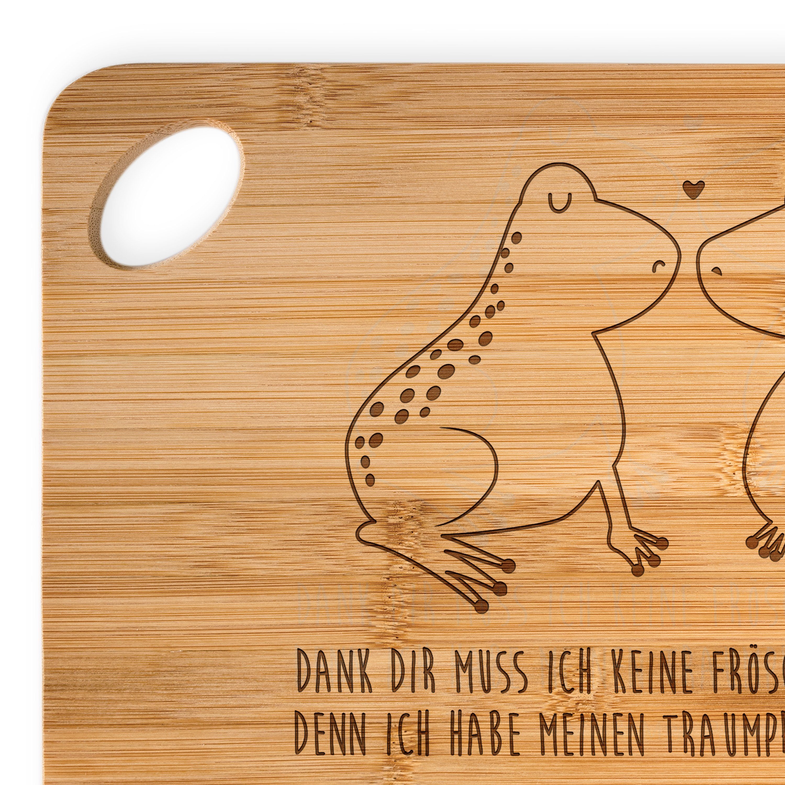 Mr. - Liebe Frosch Panda & Ehefrau, Geschenk, Servierbrett - Küchenbrett, (1-St) Frühstüc, Bambus, Transparent Mrs.