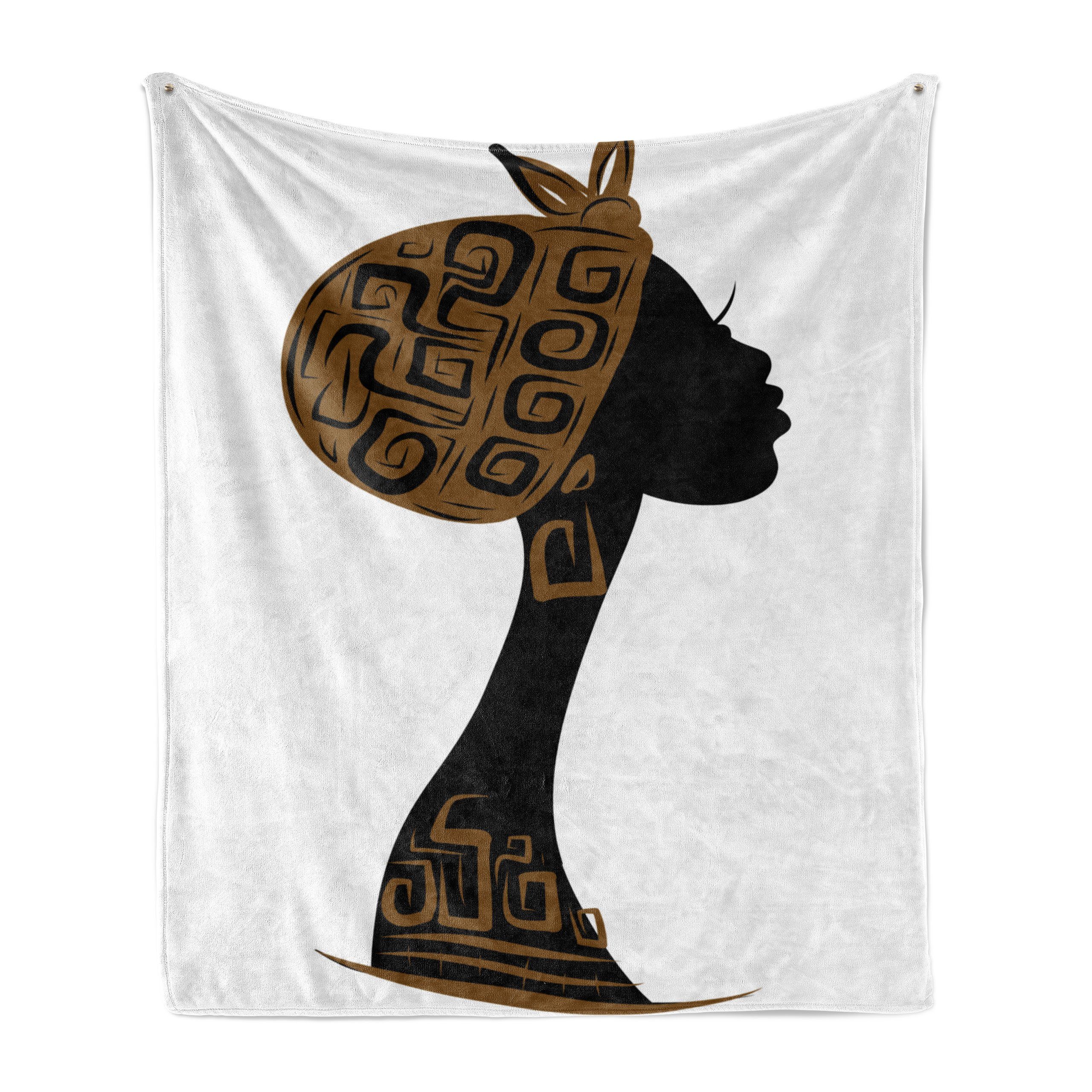Abakuhaus, Gemütlicher und Plüsch Außenbereich, Frau afrikanische Kopftuchs Innen- Wohndecke den Profil für