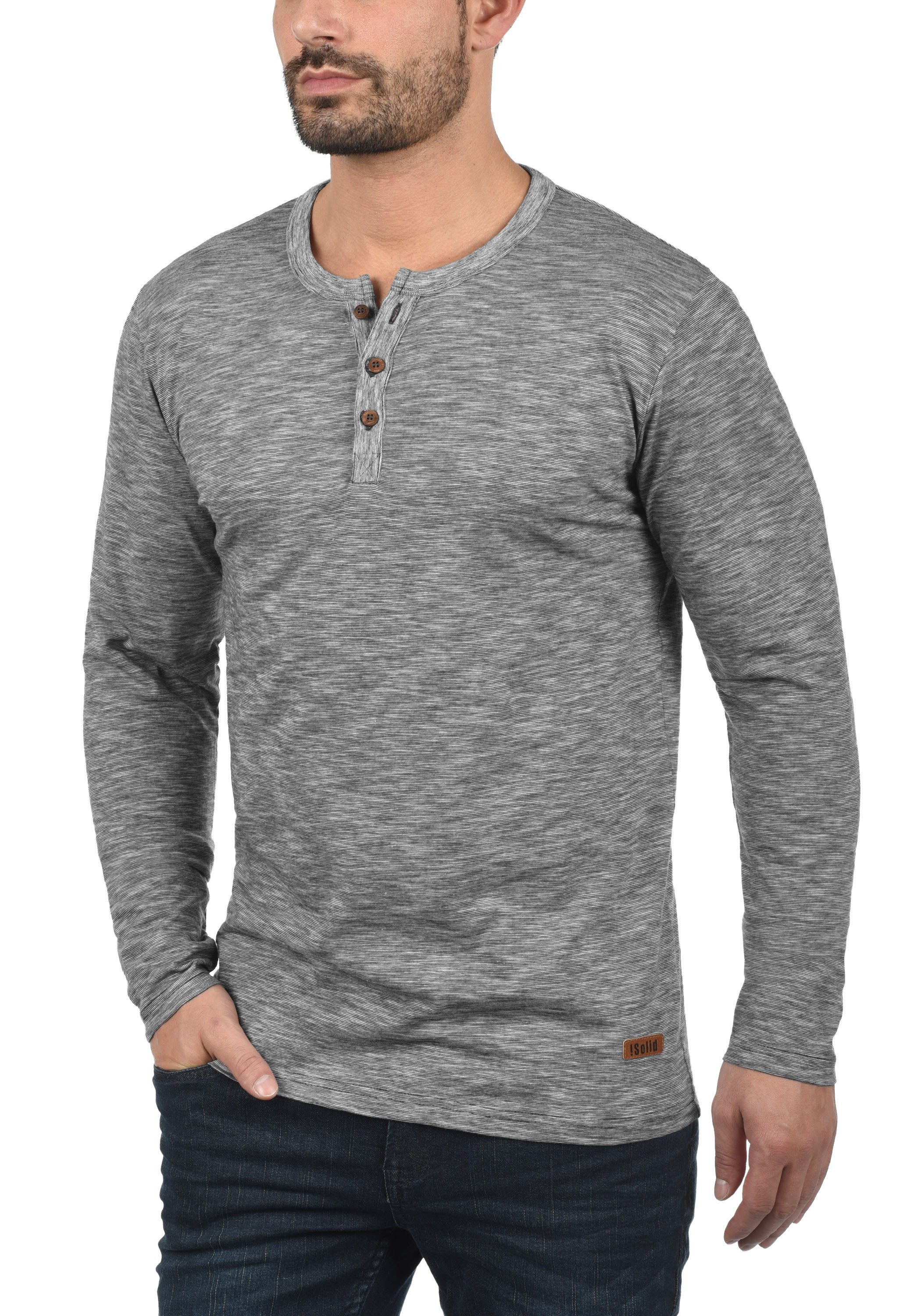 !Solid Rundhalsshirt SDMigos Langarmshirt mit Knopfleiste günstig online kaufen