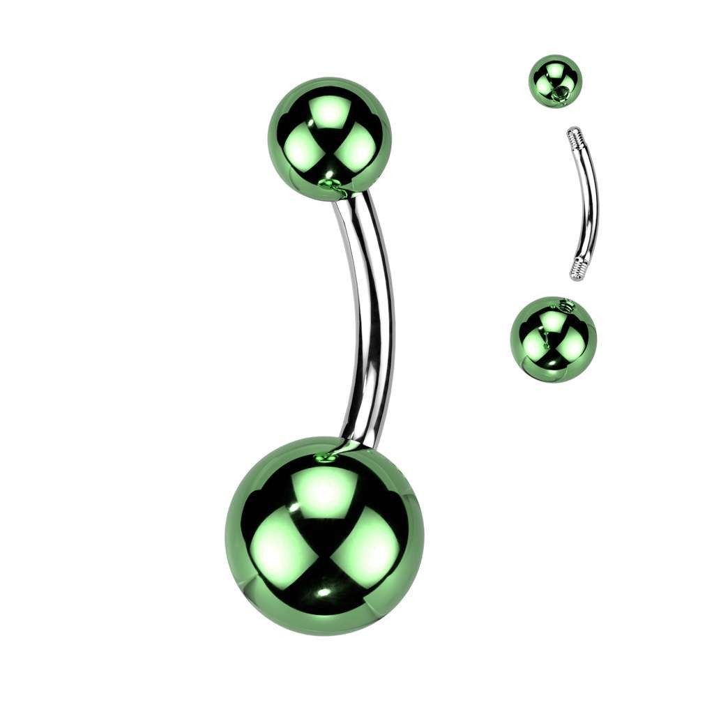 Taffstyle Bauchnabelpiercing Bauchnabelpiercing Banane Chirurgenstahl Stecker Chrome glänzend (Farbenfroher Bauchnabel Schmuck mit Acrylkugeln aus Chirurgenstahl), Hochglanz