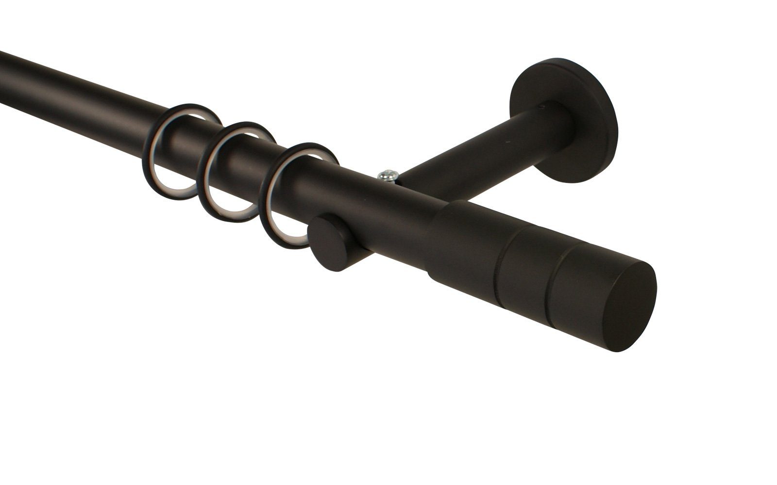 iso-design Gardinenstange Metall Schwarz 25 mm Endstück Jolly Wandmontage, günstig online kaufen