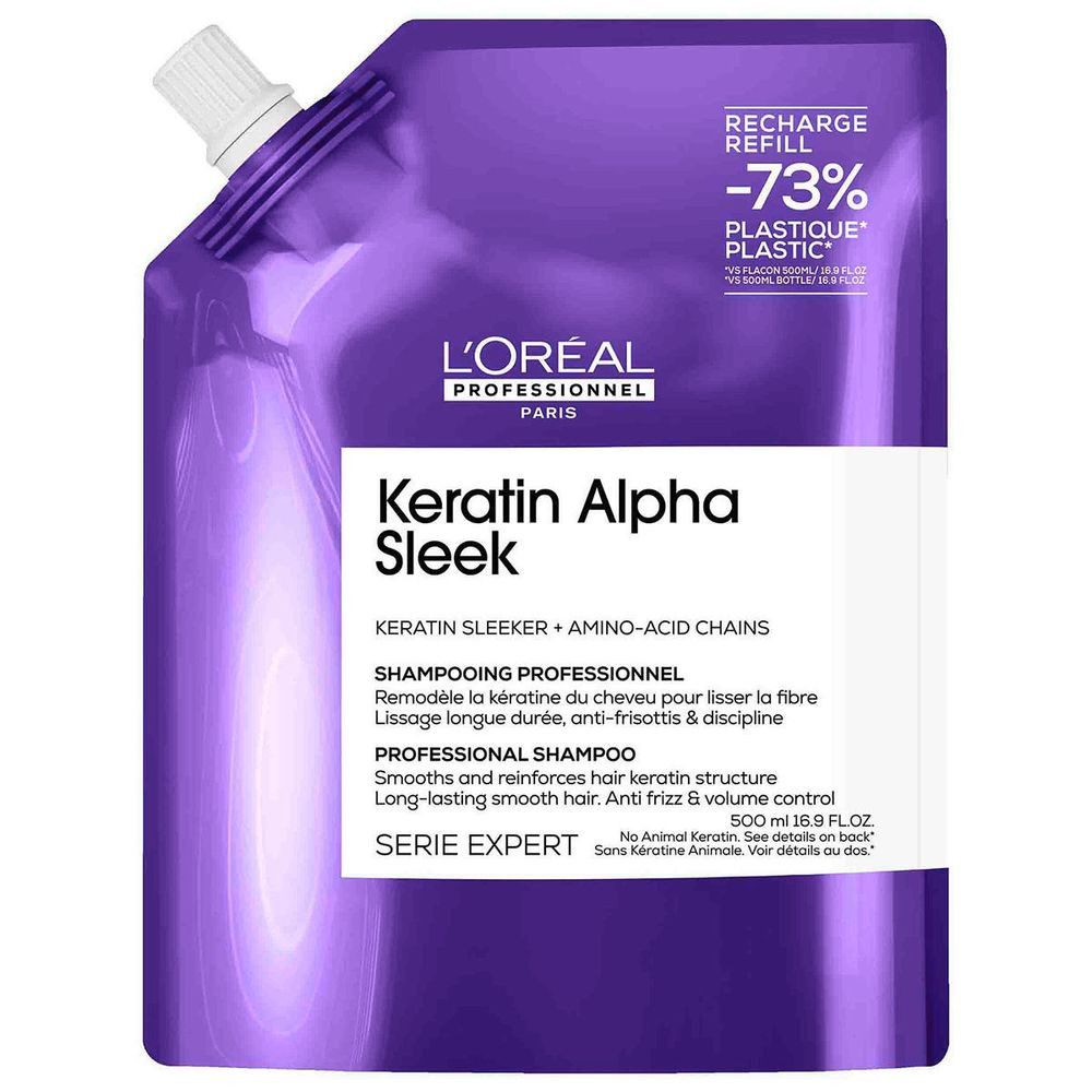 L'ORÉAL PROFESSIONNEL PARIS Haarshampoo Loreal Serie Expert Keratin Alpha Sleek Shampoo Refill 500 ml