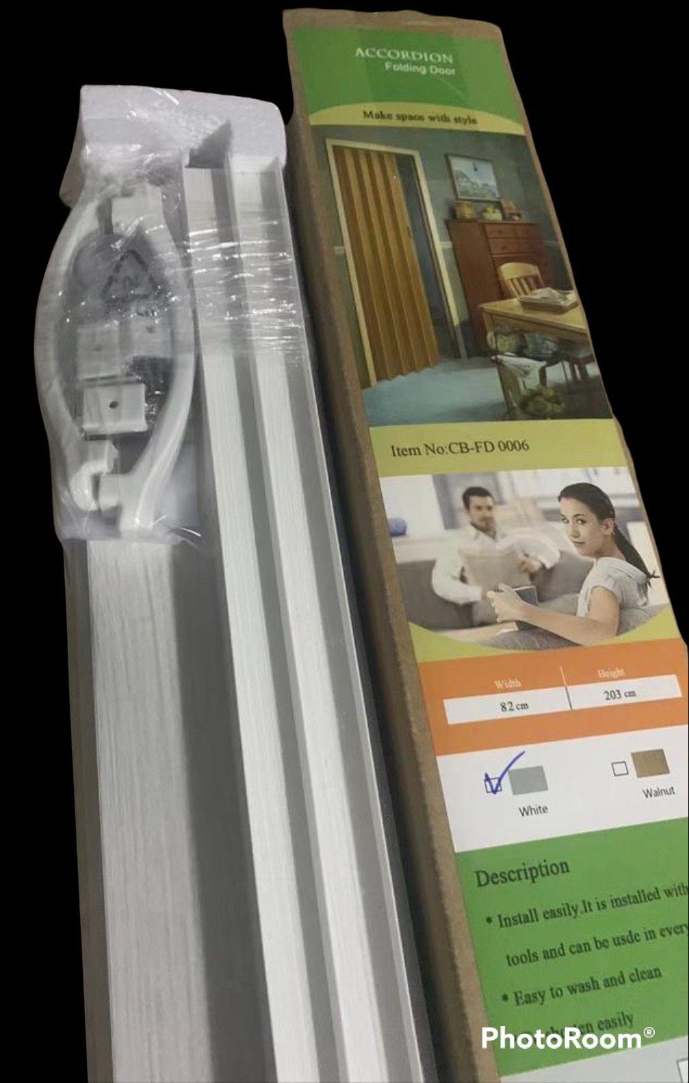 Casiloo® Falttür Falttür Kunststoff PVC Falttüre Schiebetür Nischentür Raumtrennung