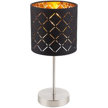 bmf-versand Tischleuchte Nachttischlampe 2er Set Schwarz Lampenschirm Tischlampe Modern Klein, Nachttischleuchte, gold, ohne Leuchtmittel, Lichtfarbe ist abhängig vom Leuchtmittel, Flur, Schlafzimmer, Wohnzimmer, Küche, Esszimmer