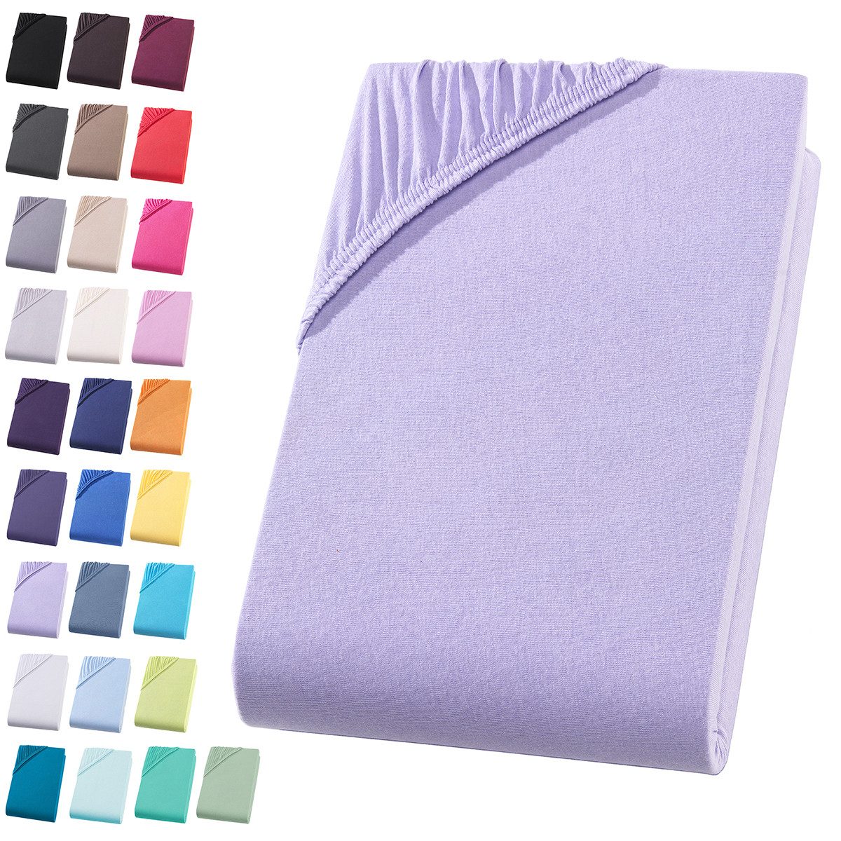 Visaggio Spannbettlaken Jersey aus 100% Baumwolle Spannbetttuch Bettlaken, günstig online kaufen