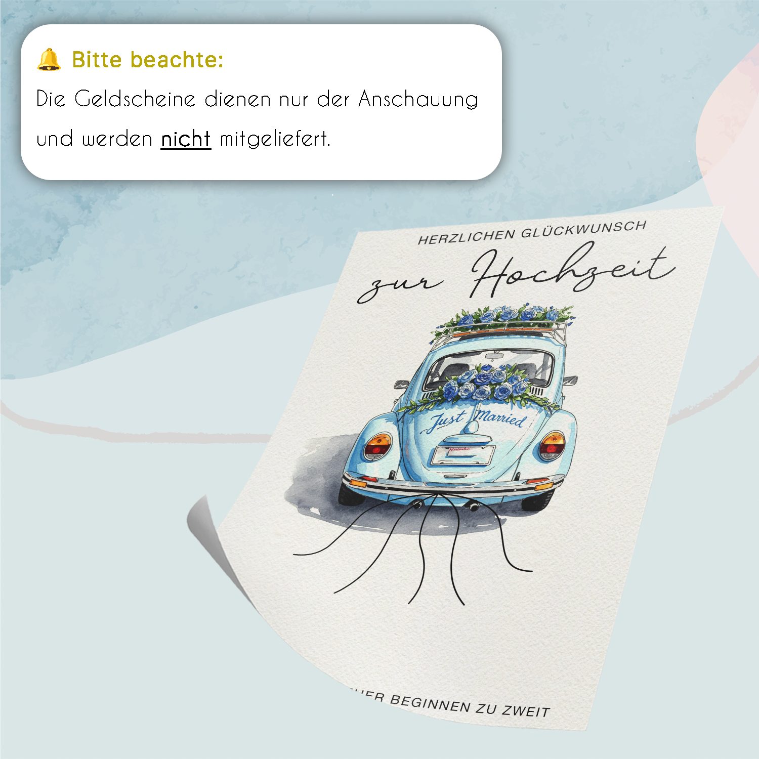 Tigerlino Poster Geldgeschenk zur Hochzeit Brautpaar Hochzeitsgeschenk Geld