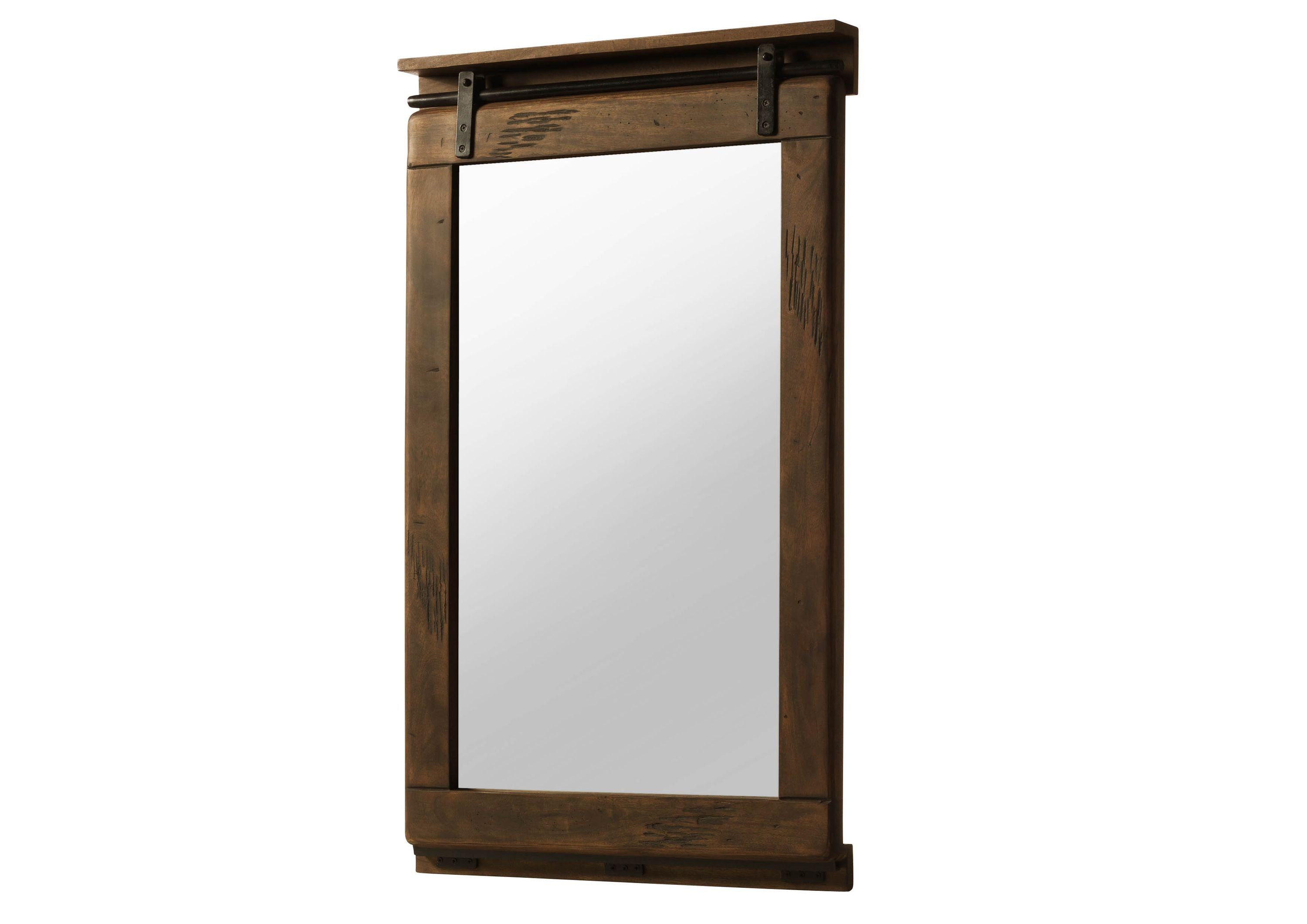 Massivmoebel24 Зеркало (1-St., Mango 65x6x110 braun lackiert RAILWAY #483), Mango 65x6x110 braun lackiert RAILWAY #483