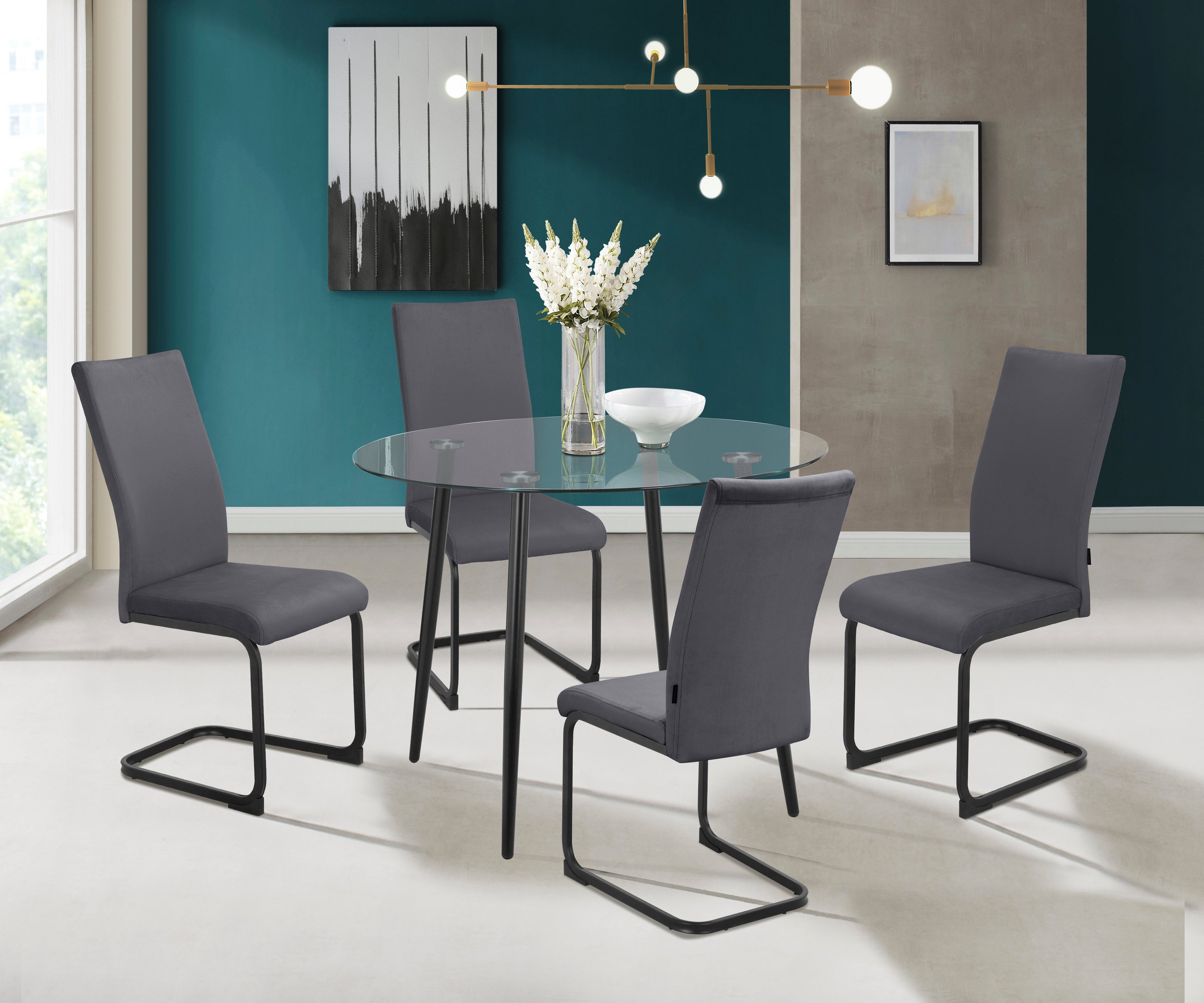 INOSIGN Essgruppe Darcel/Danny, (Set, 5-tlg), Freischwinger günstig online kaufen