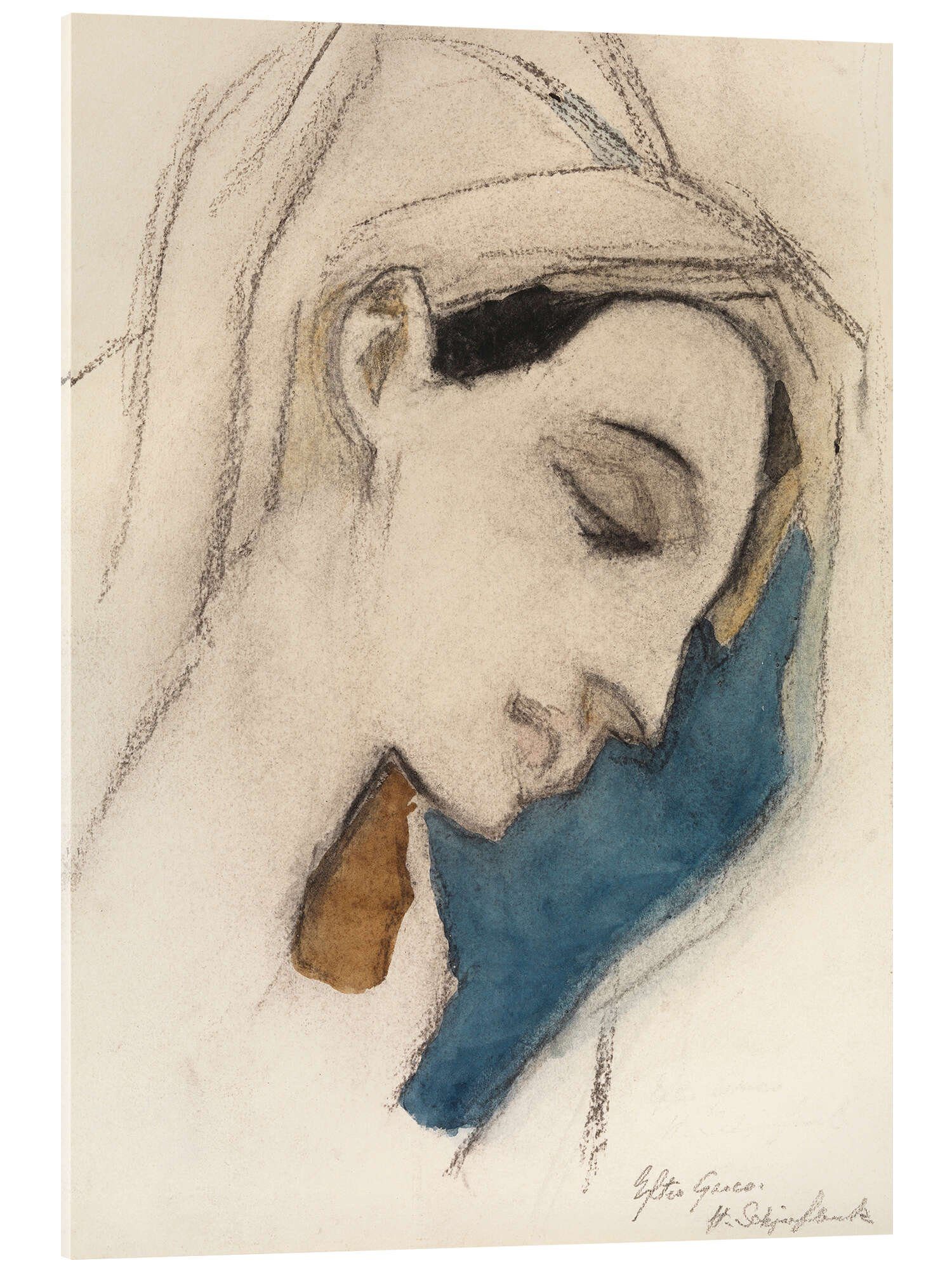 Posterlounge Wandbild Jungfrau Maria - nach El Greco, Helene Schjerfbeck, erhältlich als Poster, Leinwandbild, Wandsticker oder Acrylglasbild