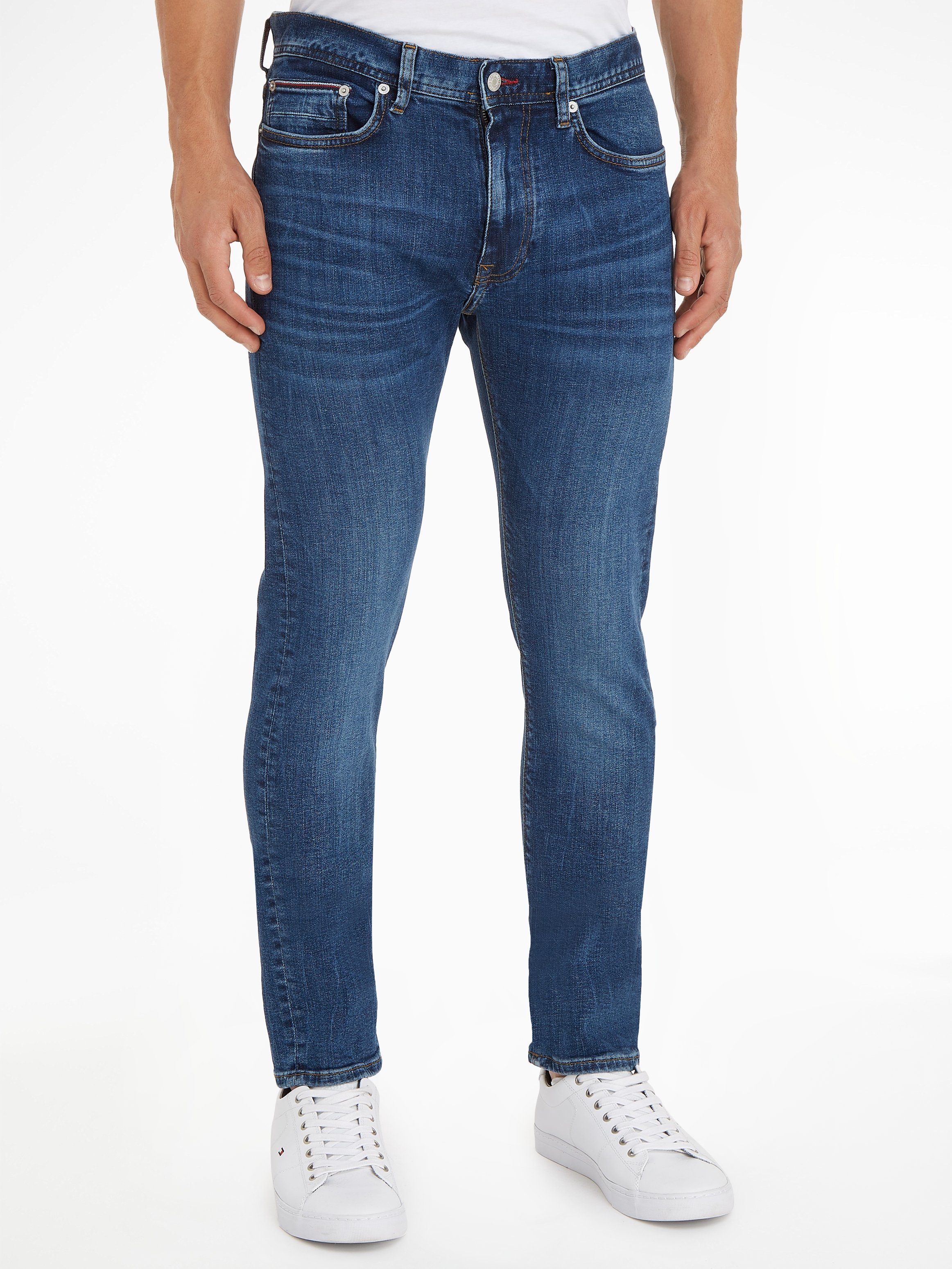 Baumwoll-Denim indigo oregon Slim-fit-Jeans Hilfiger bequem Tommy mit Bleecker extra Stretch,