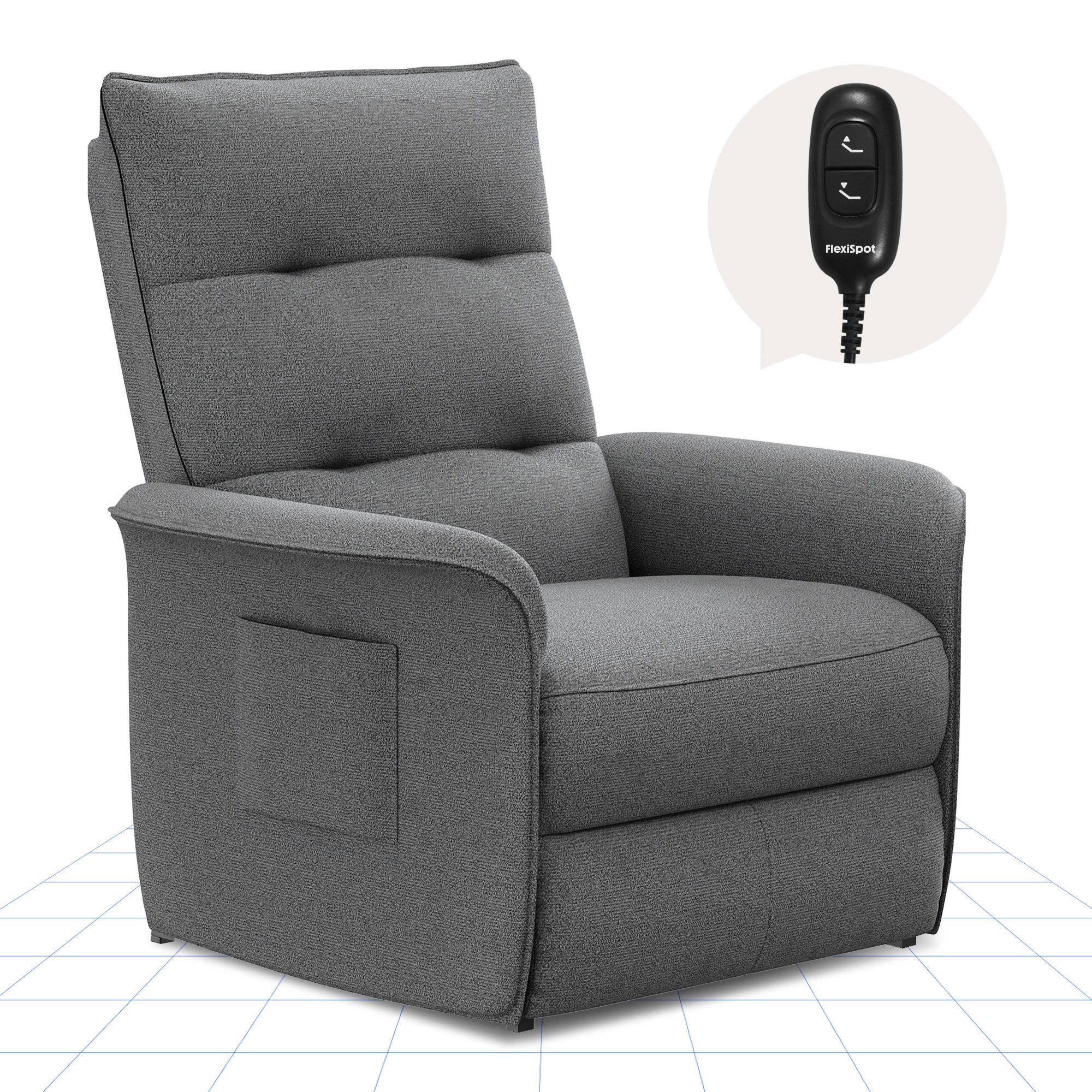 FLEXISPOT Sessel Elektrischer Relaxsessel – Ergonomischer Liegesessel mit Relaxfunktion (leicht zu montieren, kompakt verpackt & einfach zu transportieren), Fernsehsessel, ergonomisch, bis 200 kg belastbar, 105°-155°