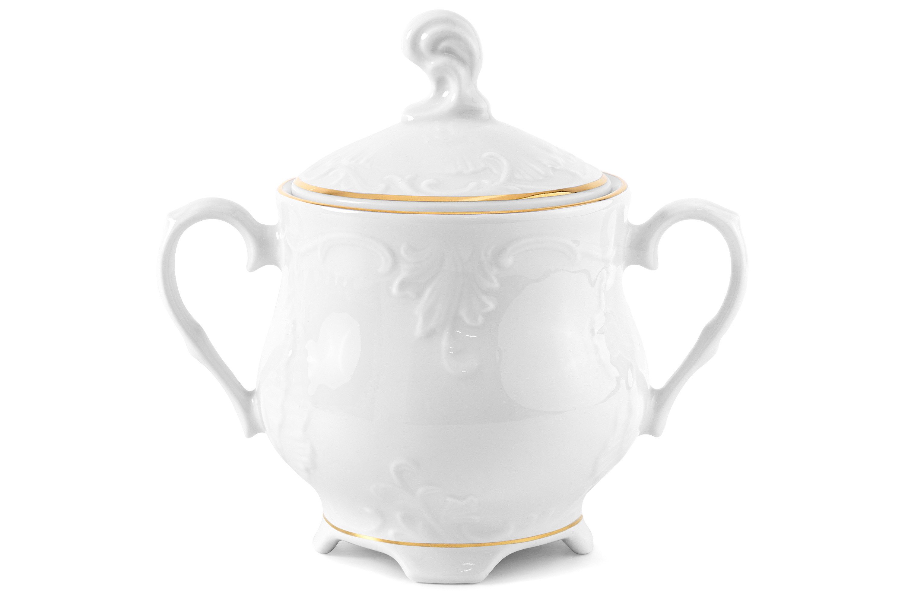 KONSIMO® Zuckerdose CMIELOW ROCOCO Hochwertiges Premium-Porzellan, Porzellan, (1x Zuckerdose), elegante Dekorationen, in echtem Gold bemalt, handgefertigt