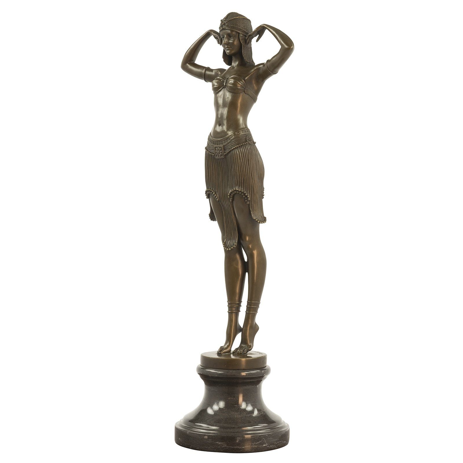 Bronzeskulptur Antik-Stil Tänzerin Bronze Skulptur Aubaho nach R Scarab Chiparus Figur