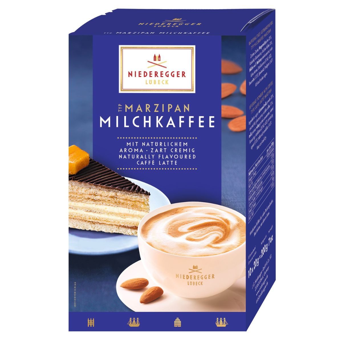 Niederegger Kaffeeersatz Niederegger Marzipan Milchkaffee, 10-Stick Portionsbeutel, 200 g