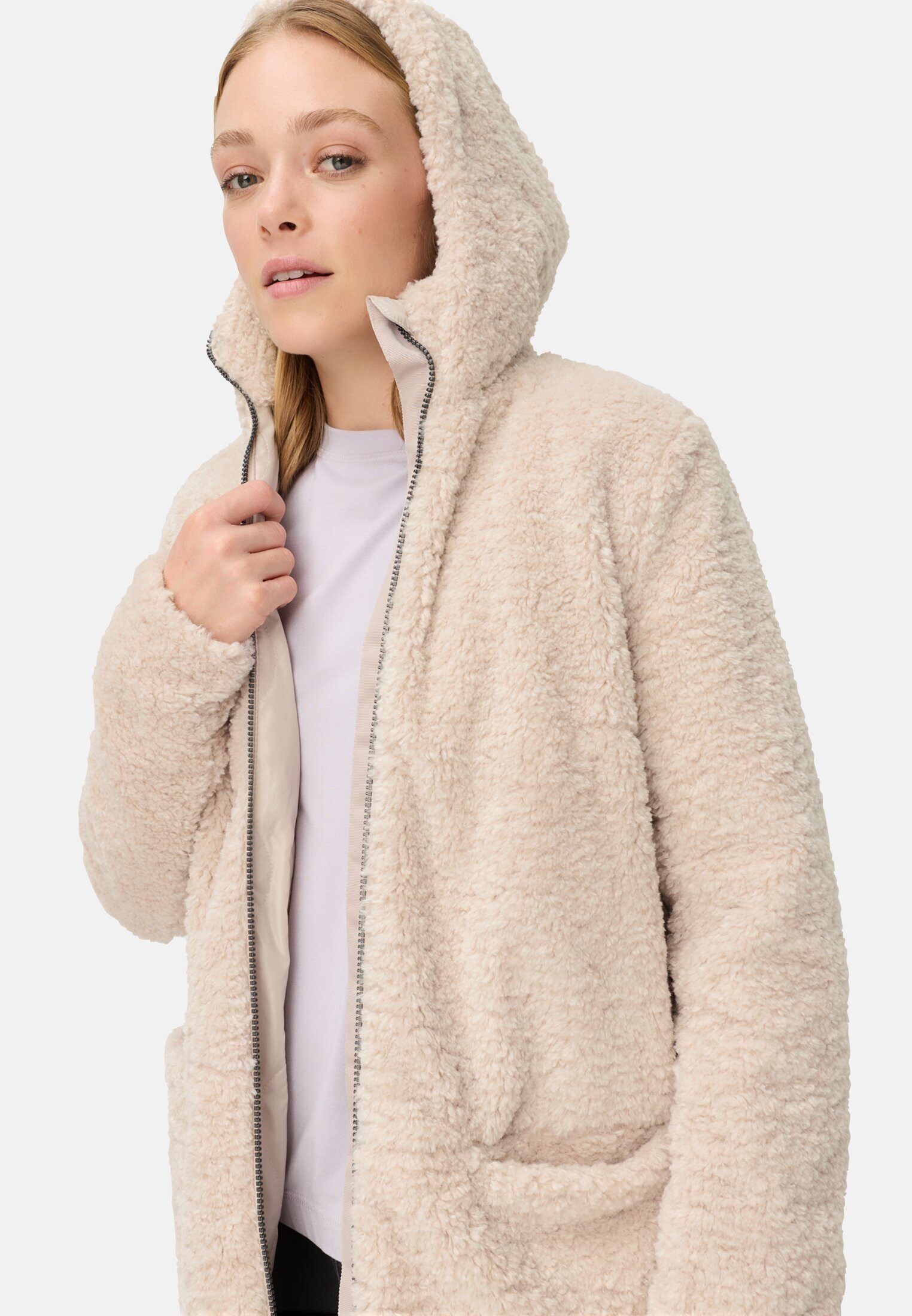camel active Langmantel mit Kapuze Langarm Kapuze