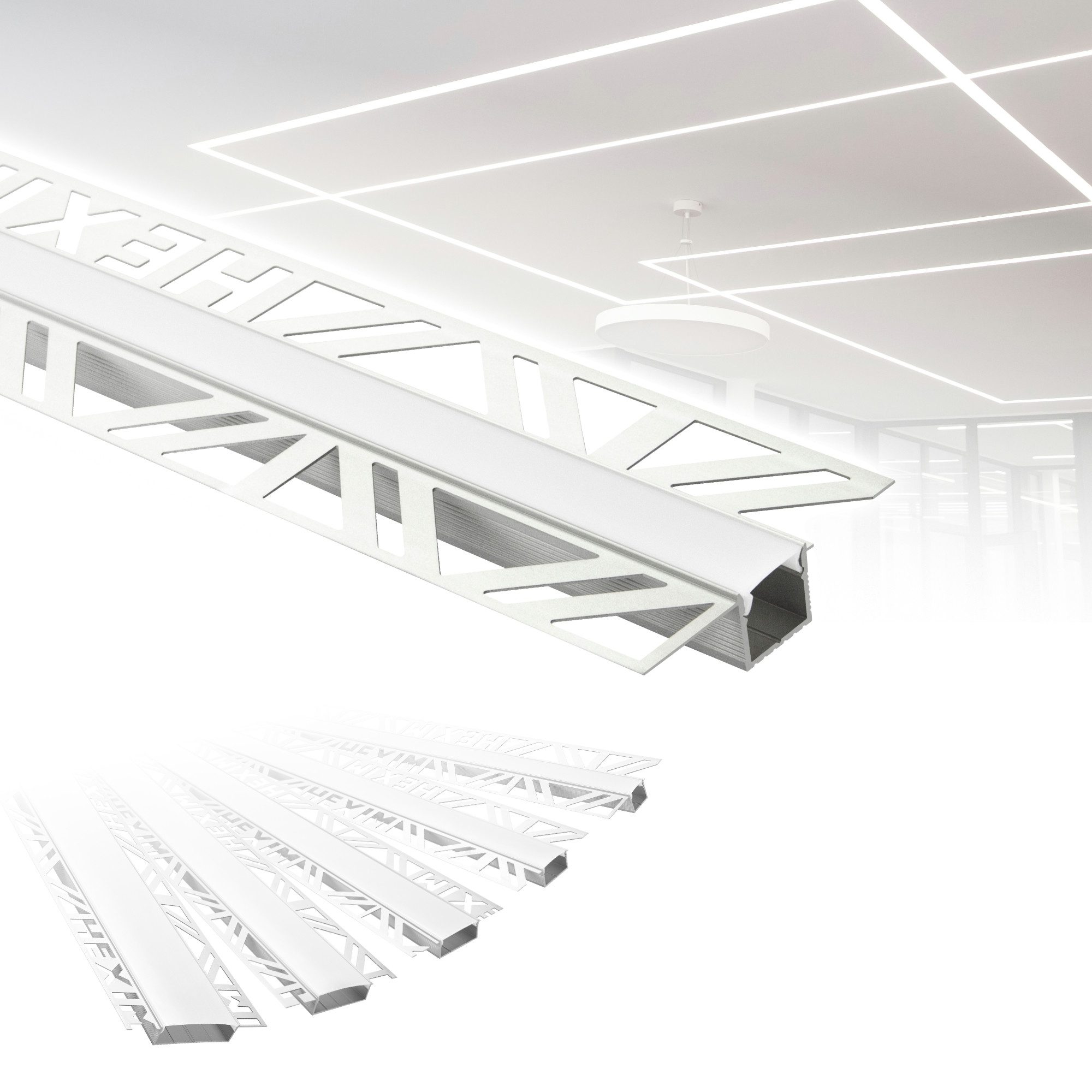 Hexim LED-Stripe-Profil 2m Trockenbauprofil Alu LED Profil Unterputz (2m/1S günstig online kaufen